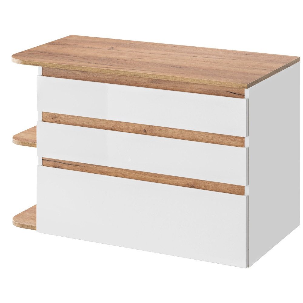 Lomadox Waschbeckenschrank CAMPOS-56 Waschtischunterschrank Hochglanz weiß günstig online kaufen