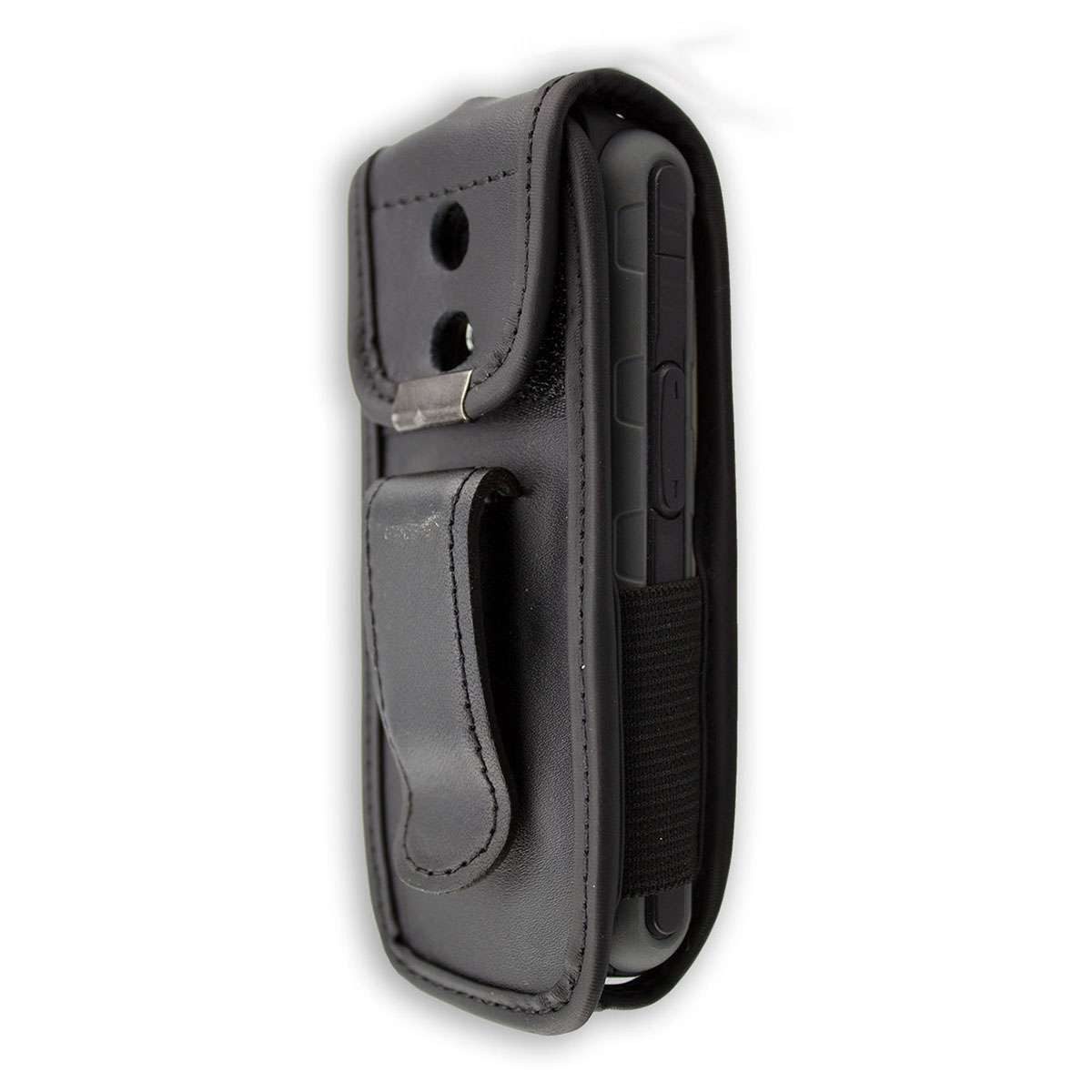 Handytasche Ledertasche für Samsung B2700, mit Gürtelclip schwarz, Echtleder
