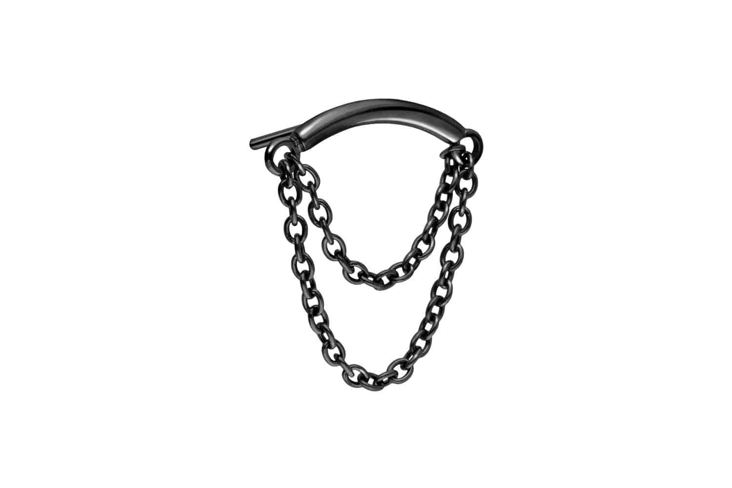 Piercing-Set Titan Aufsatz mit Push Pin BOGEN + 2 KETTEN