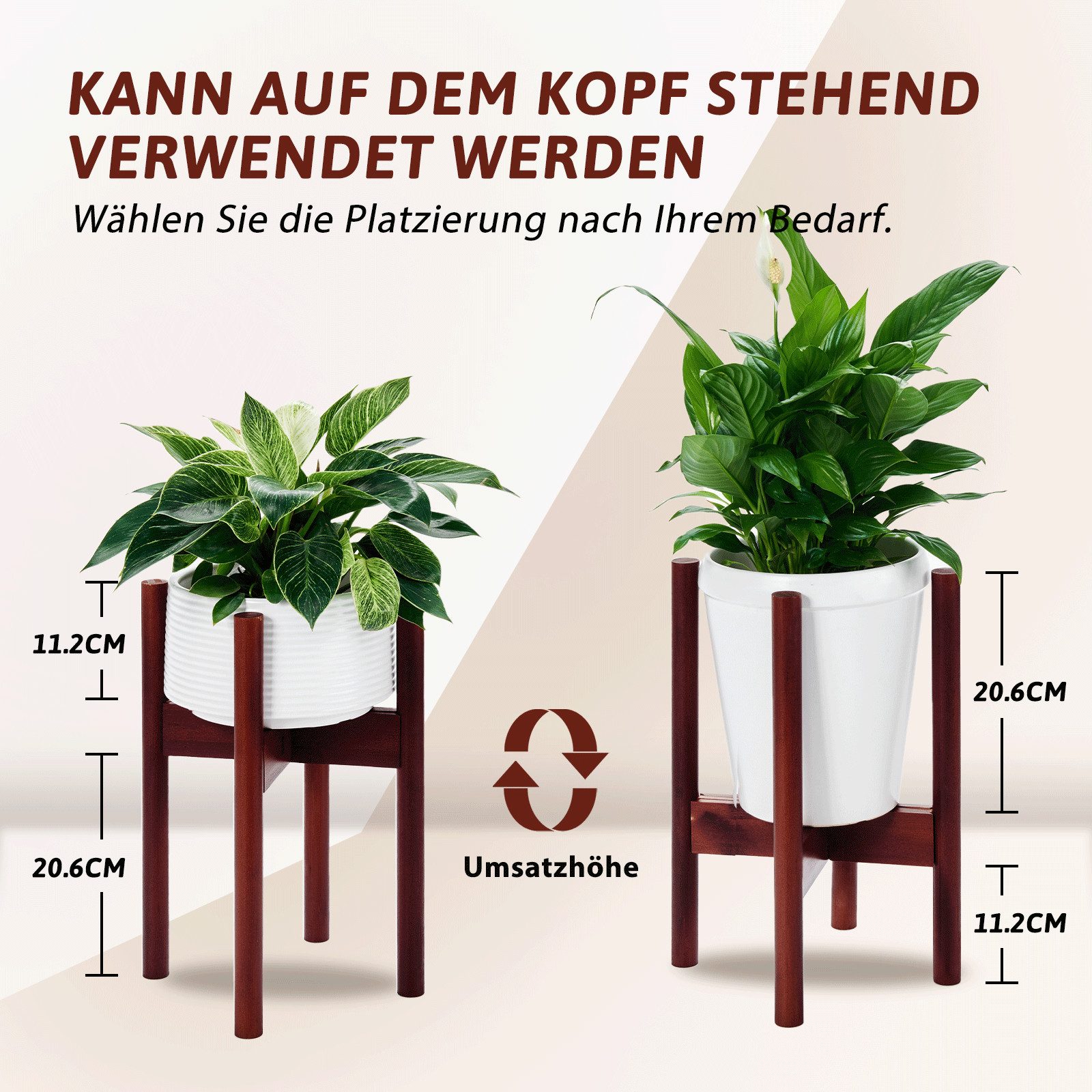 Bamworld Blumenständer Blumenhocker, Pflanzenhocker, Höhenverstellbar & Kip günstig online kaufen