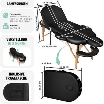 tectake Massageliege Sawsan (Set, 1-St., mit Tragetasche)