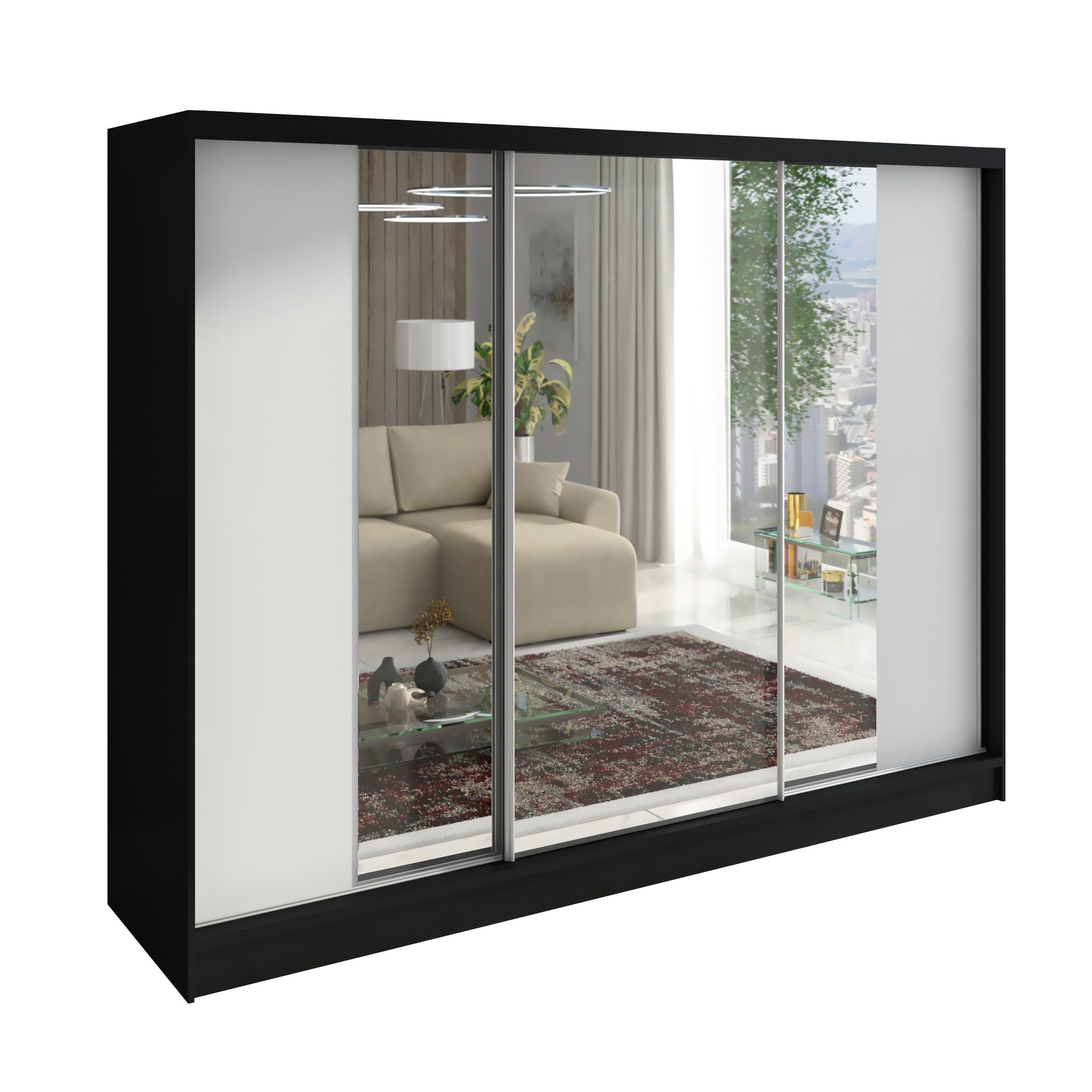 A&J MöbelLand GmbH Schiebetürenschrank VIDA 200 cm 3-türig Schrank mit Schu günstig online kaufen