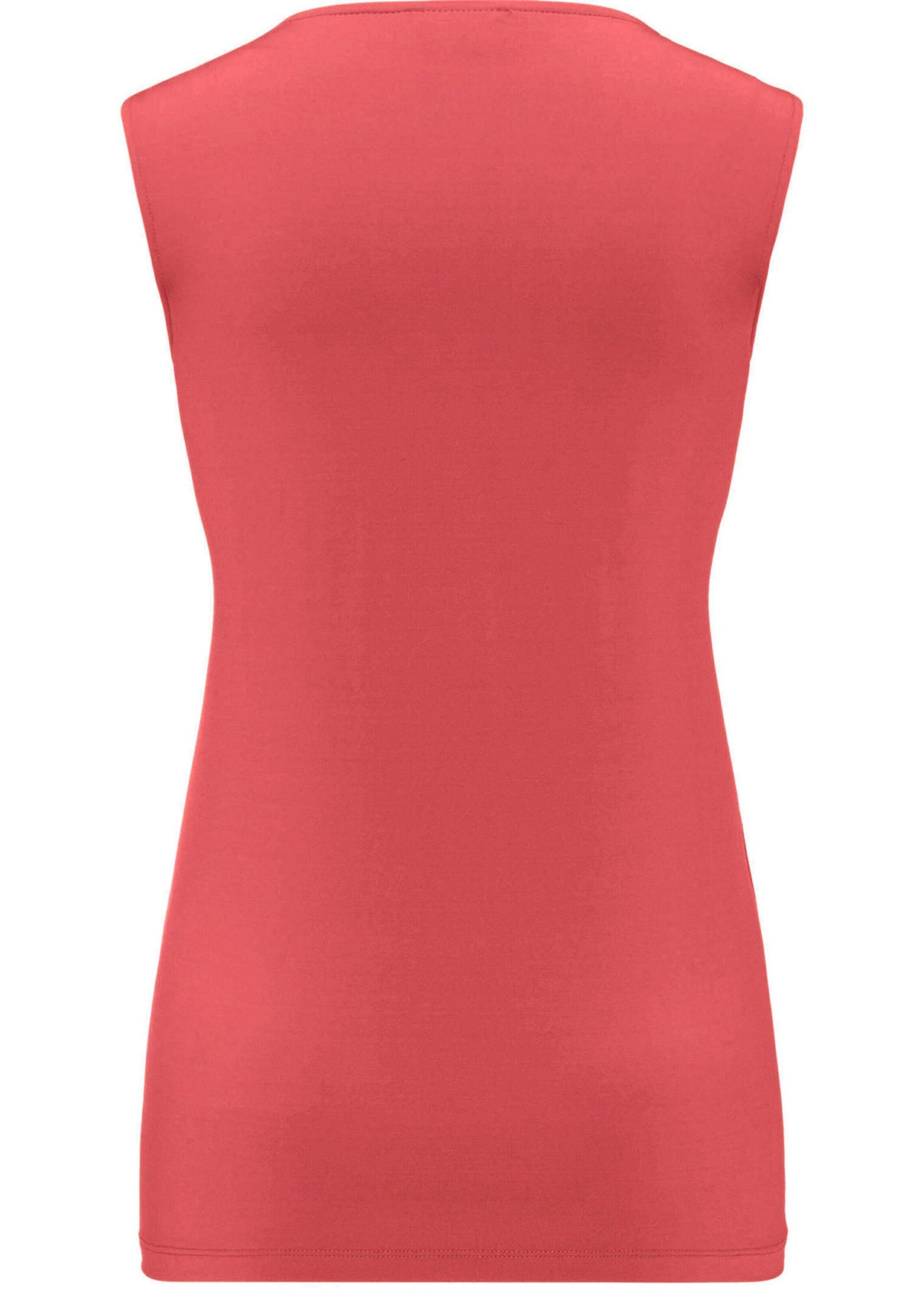 GOLDNER Shirttop Komfort-Top mit Doppel-Front Unifarbenes Modell mit klassischem Rundhalsausschnitt