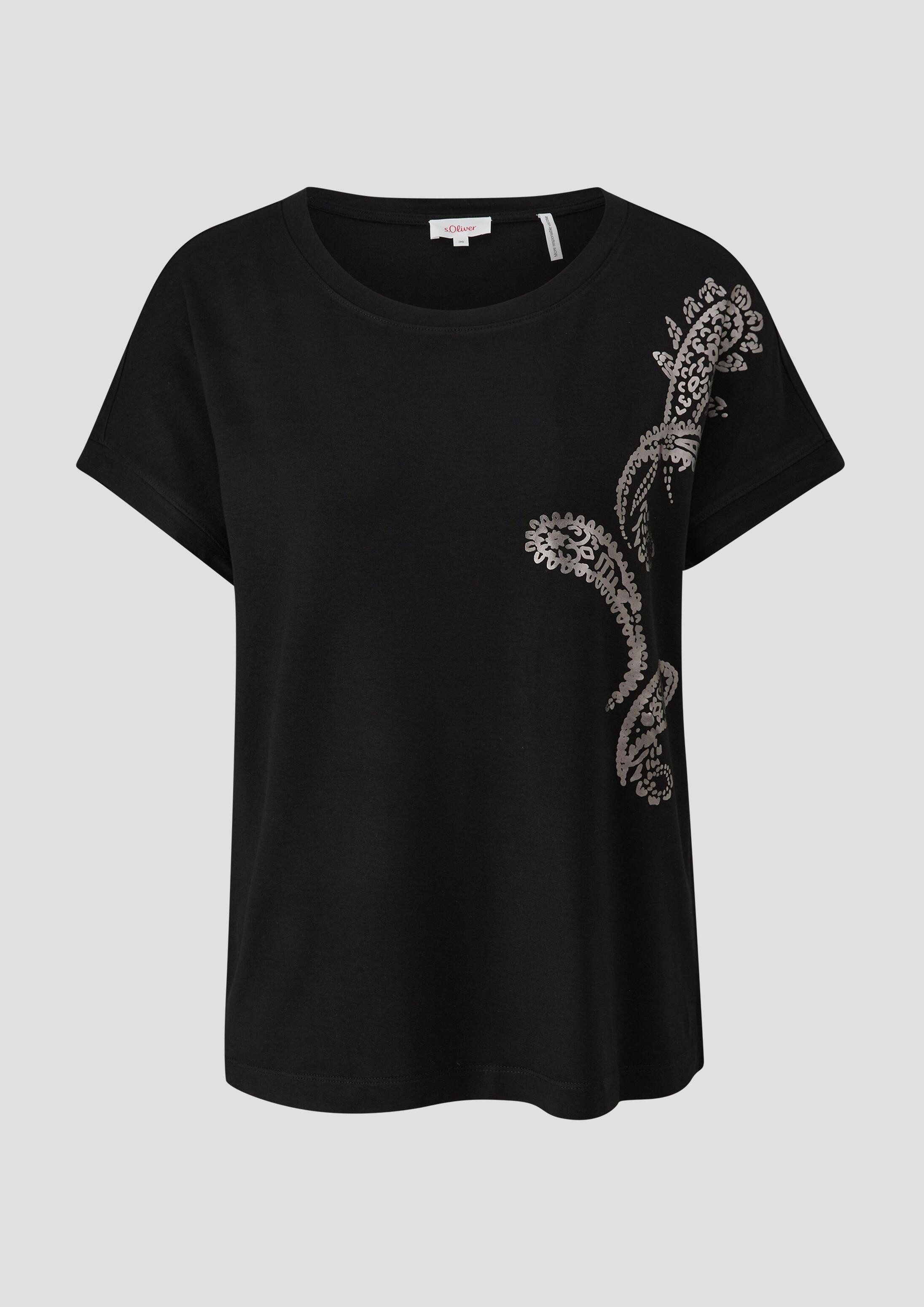 s.Oliver Kurzarmshirt T-Shirt T-Shirt mit Pailletten