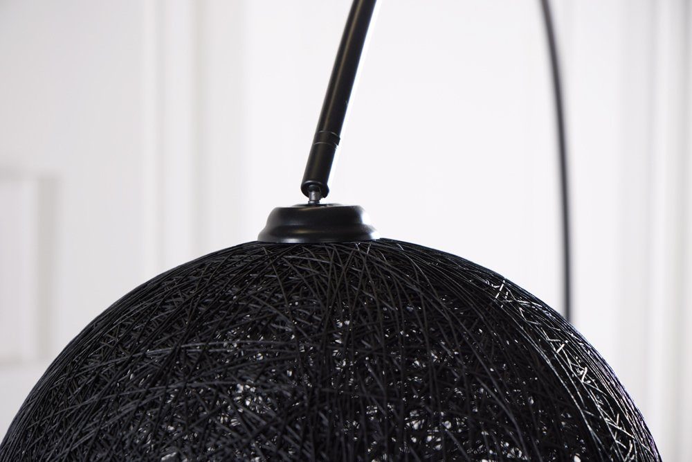 riess-ambiente Bogenlampe COCOONING 205cm schwarz, Kugel ohne · Marmor Wohnzimmer Modern · · · Metall Leuchtmittel