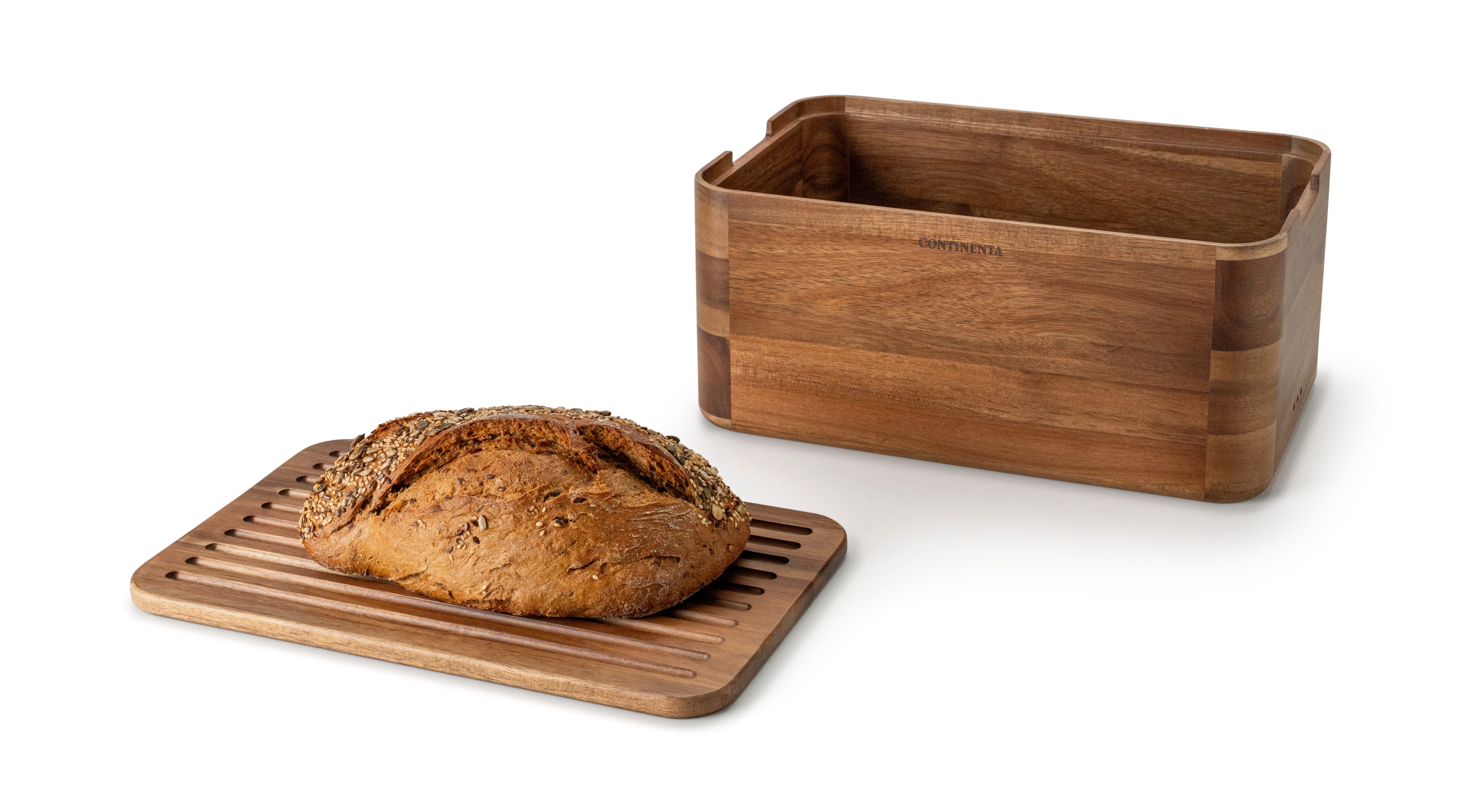Continenta Brotkasten Brotbox aus Akazienholz, Massivholz, (1-tlg) – Bild 2 von 5