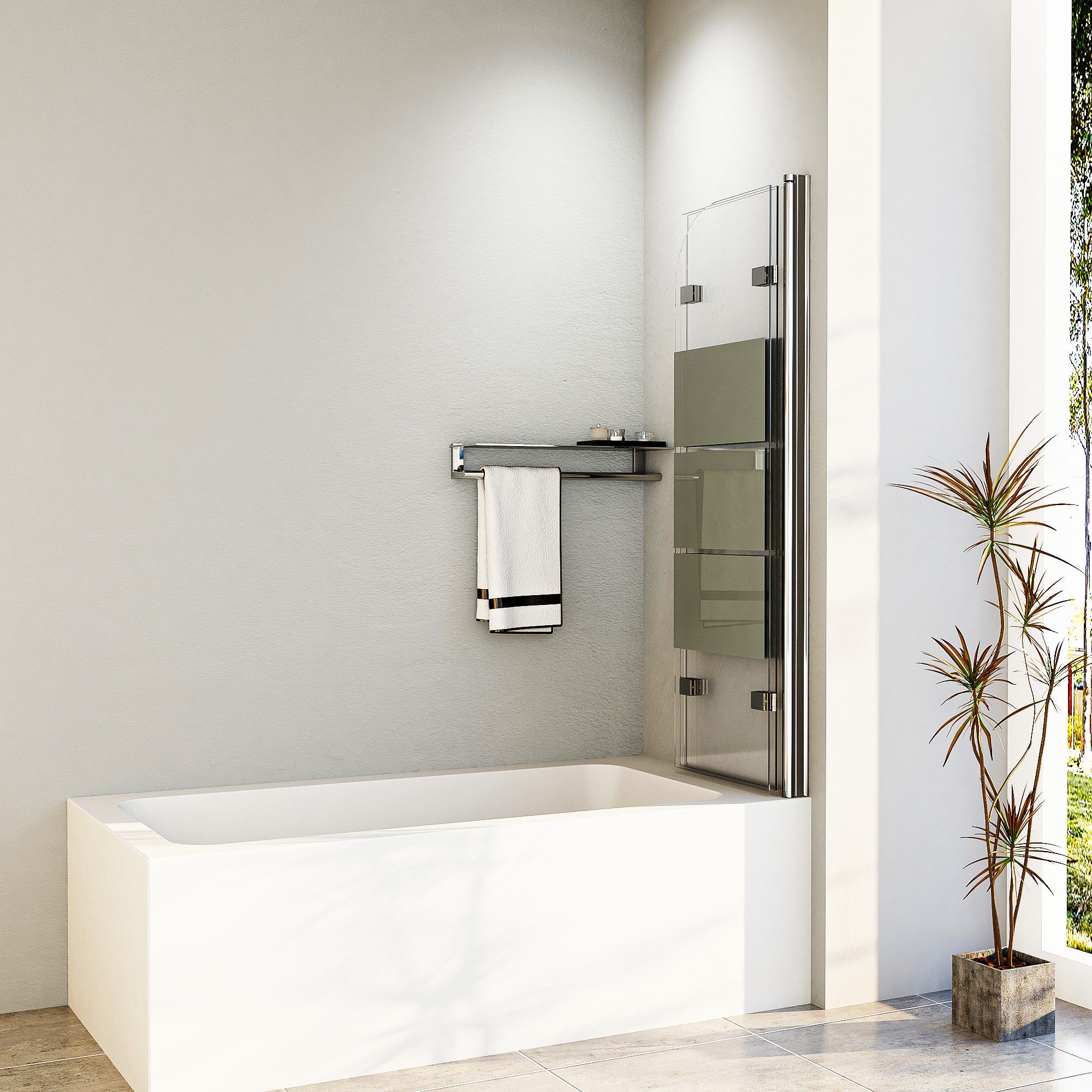 Hopibath Duschwand für Badewanne Glas Badewannenaufsatz günstig online kaufen