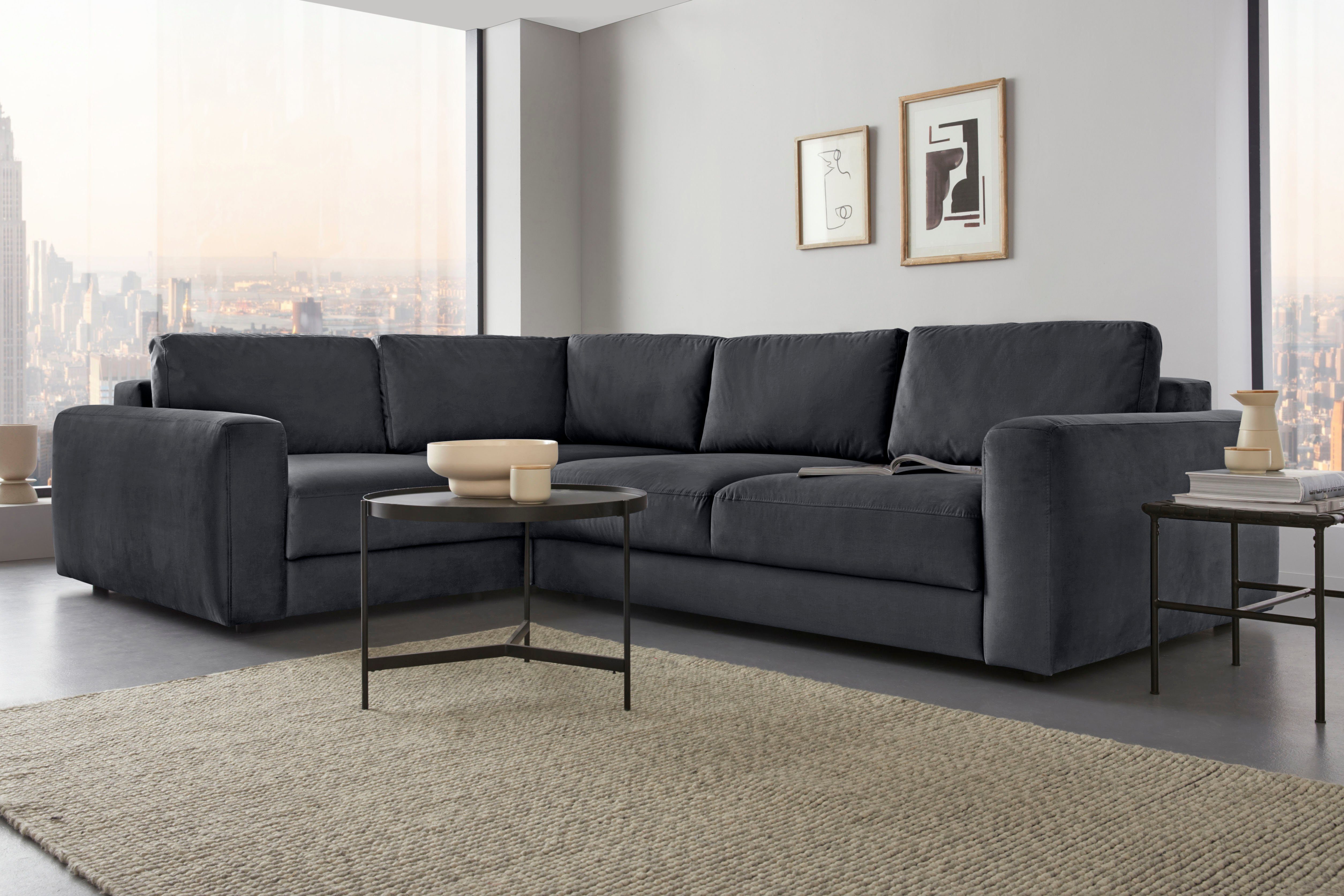 Home affaire Ecksofa Bloomfield, Mega Polsterecke, Breite 289cm, viel Platz, L-Form, In verschiedenen Größen