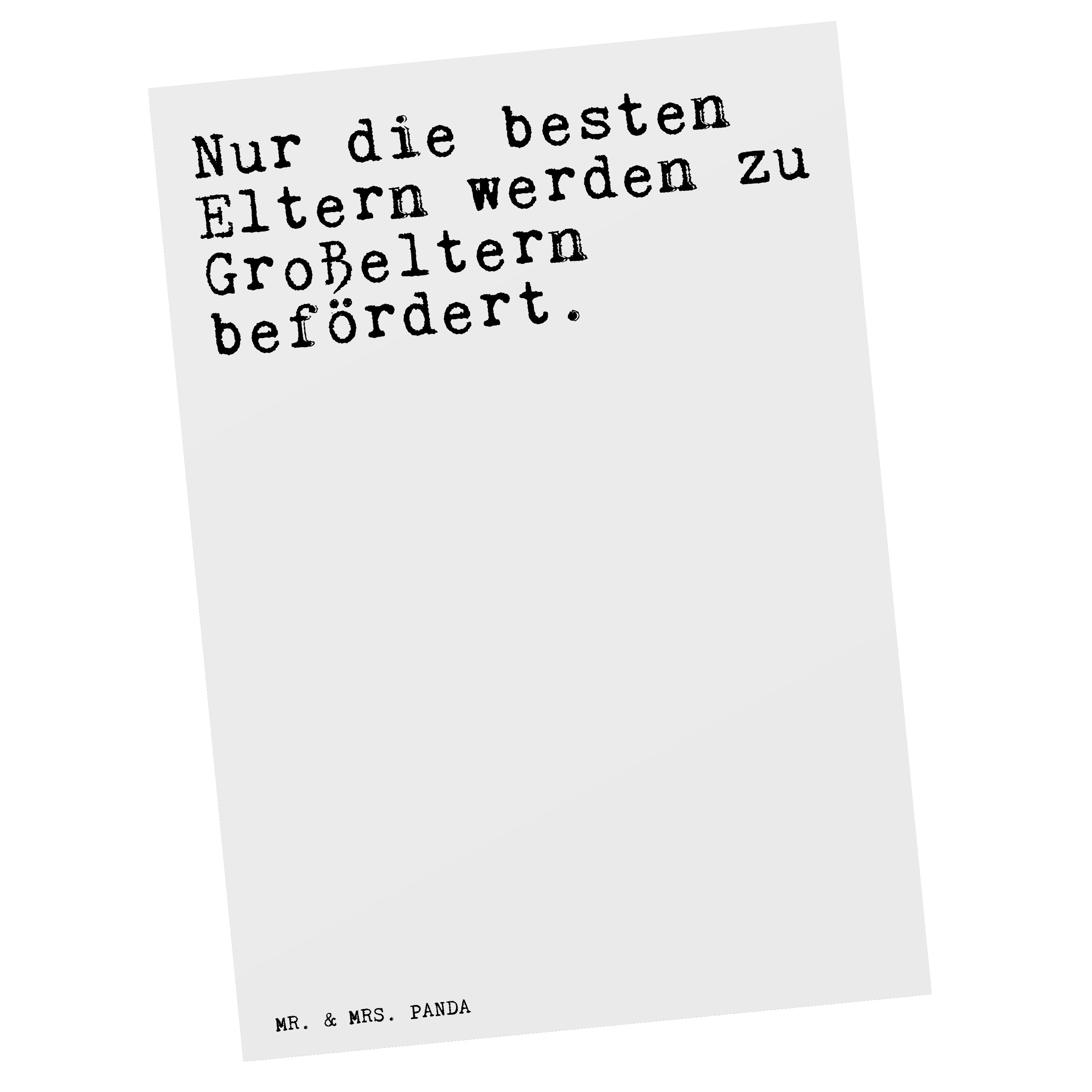 Mr. & Mrs. Panda Postkarte »Nur die besten Eltern... Weiß