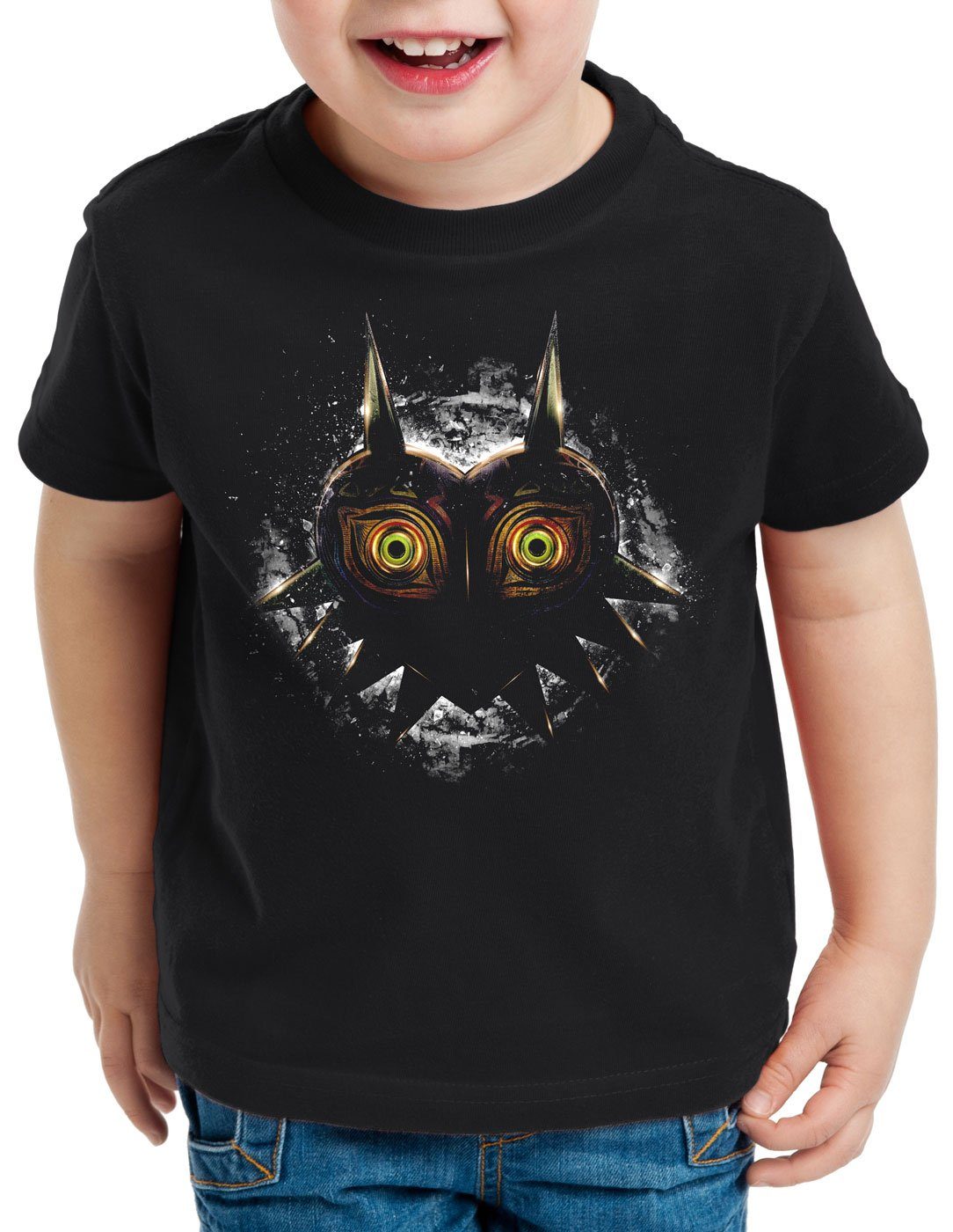 ᐅ style3 PrintShirt Kinder TShirt Majora’s Mask n64 link ocarina
