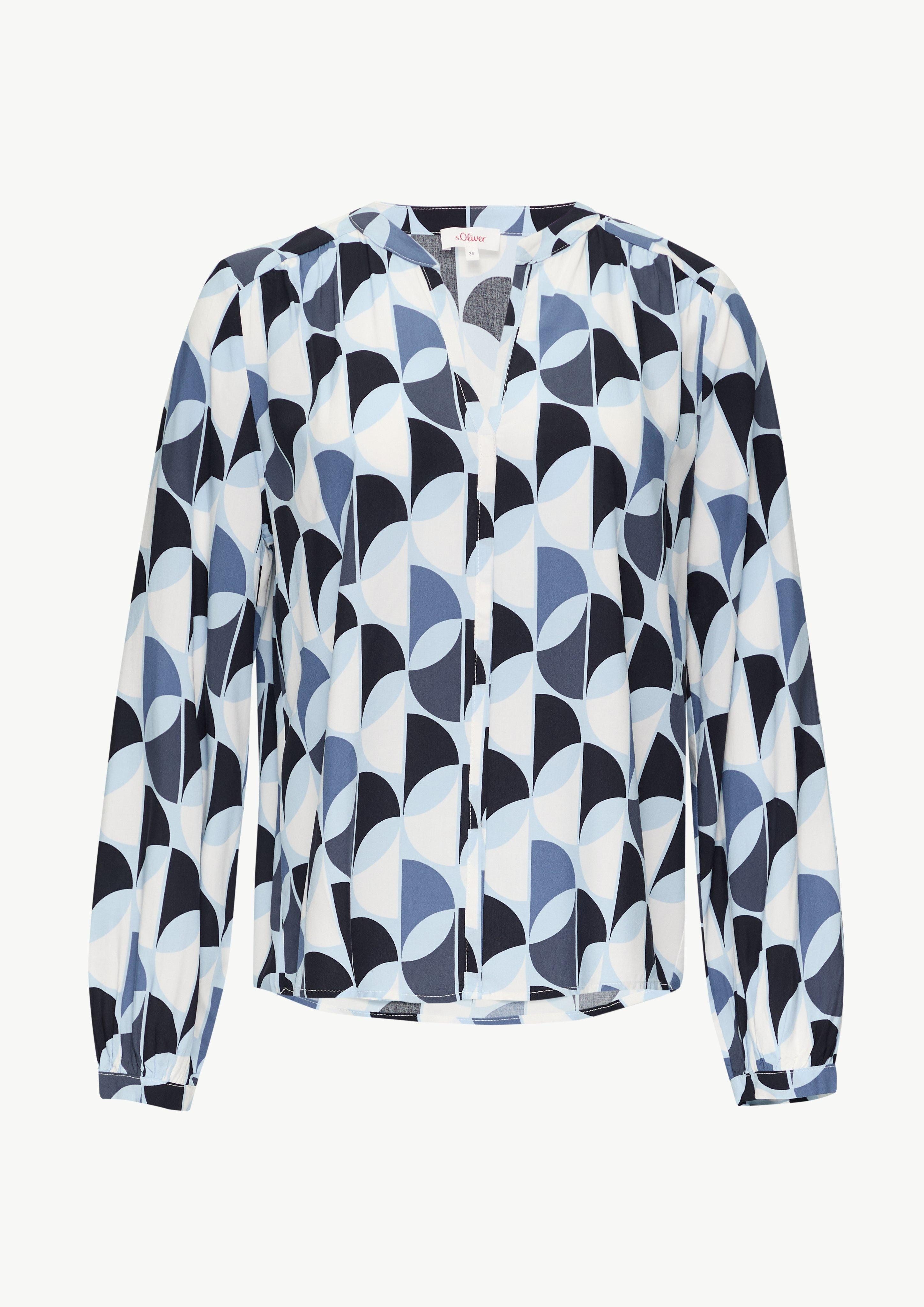 s.Oliver Langarmbluse Viskose-Bluse mit Raffdetails und günstig online kaufen