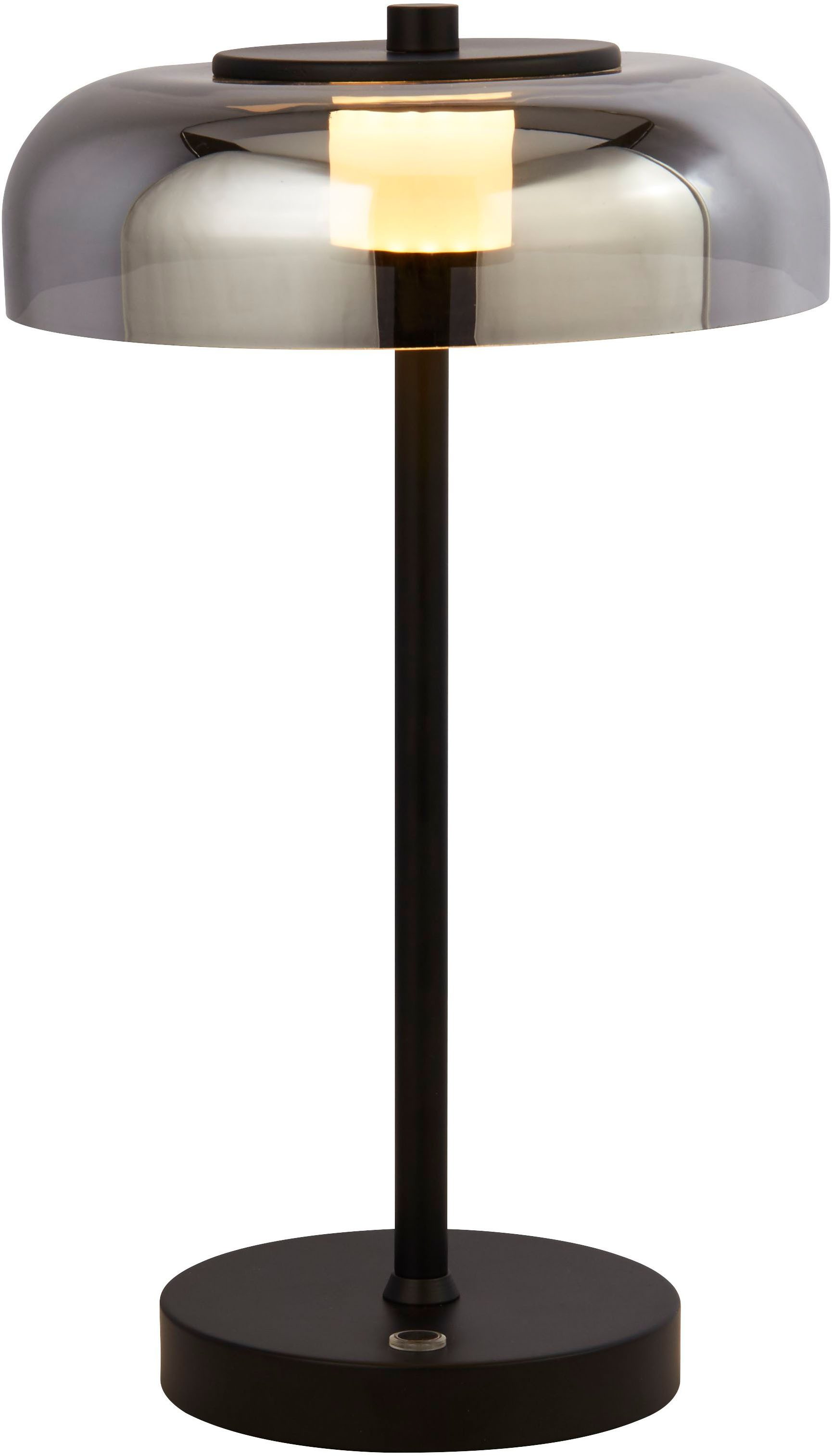 Tischleuchte Frisbee Table Lamp - Black Metal & Smoked Glass