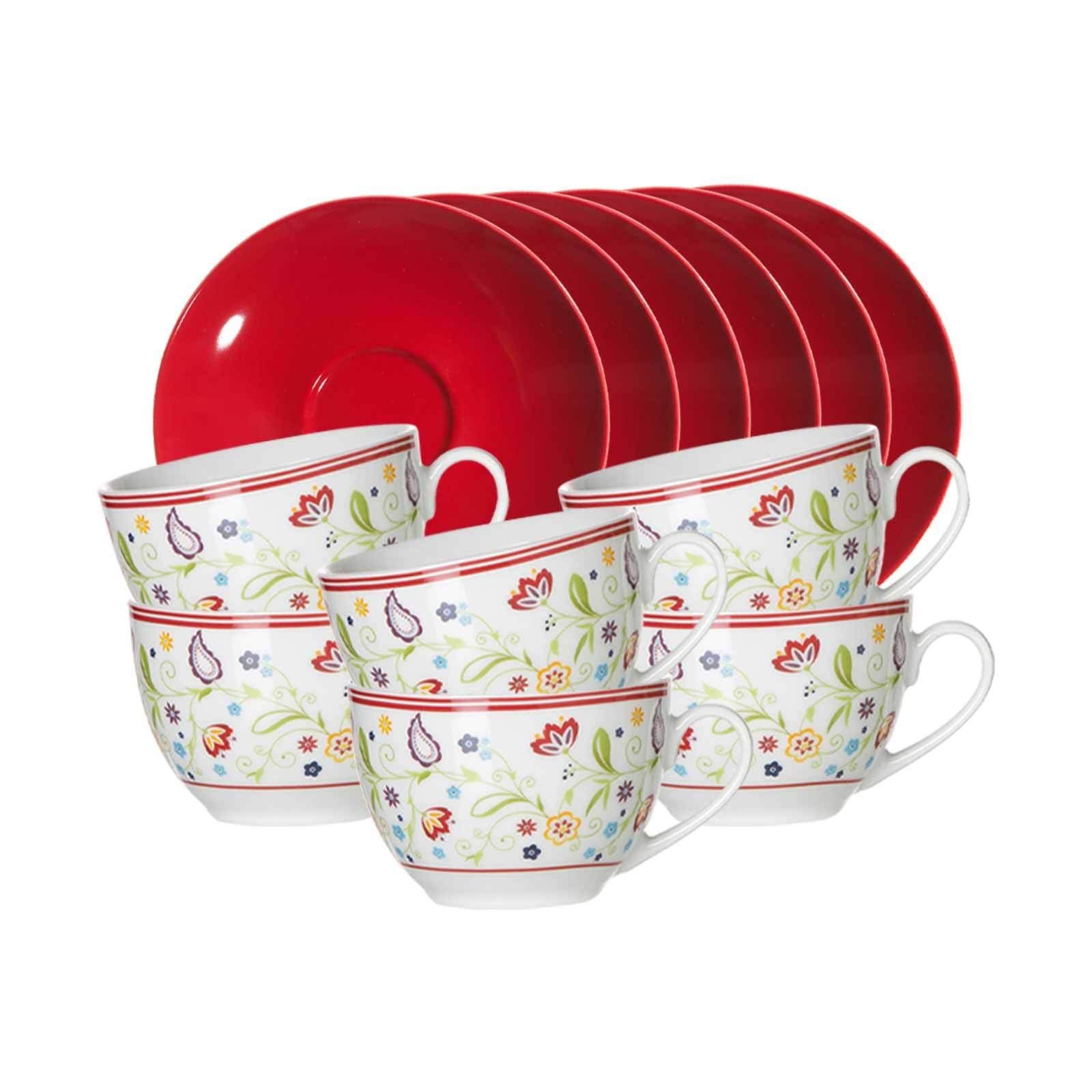 Ritzenhoff & Breker Tasse Shanti Doppio Frühstückstassenservice 12er Set, Porzellan