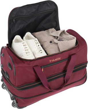 travelite Reisetasche Basics, 55 cm, Duffle Bag Sporttasche mit Trolleyfunktion und Volumenerweiterung