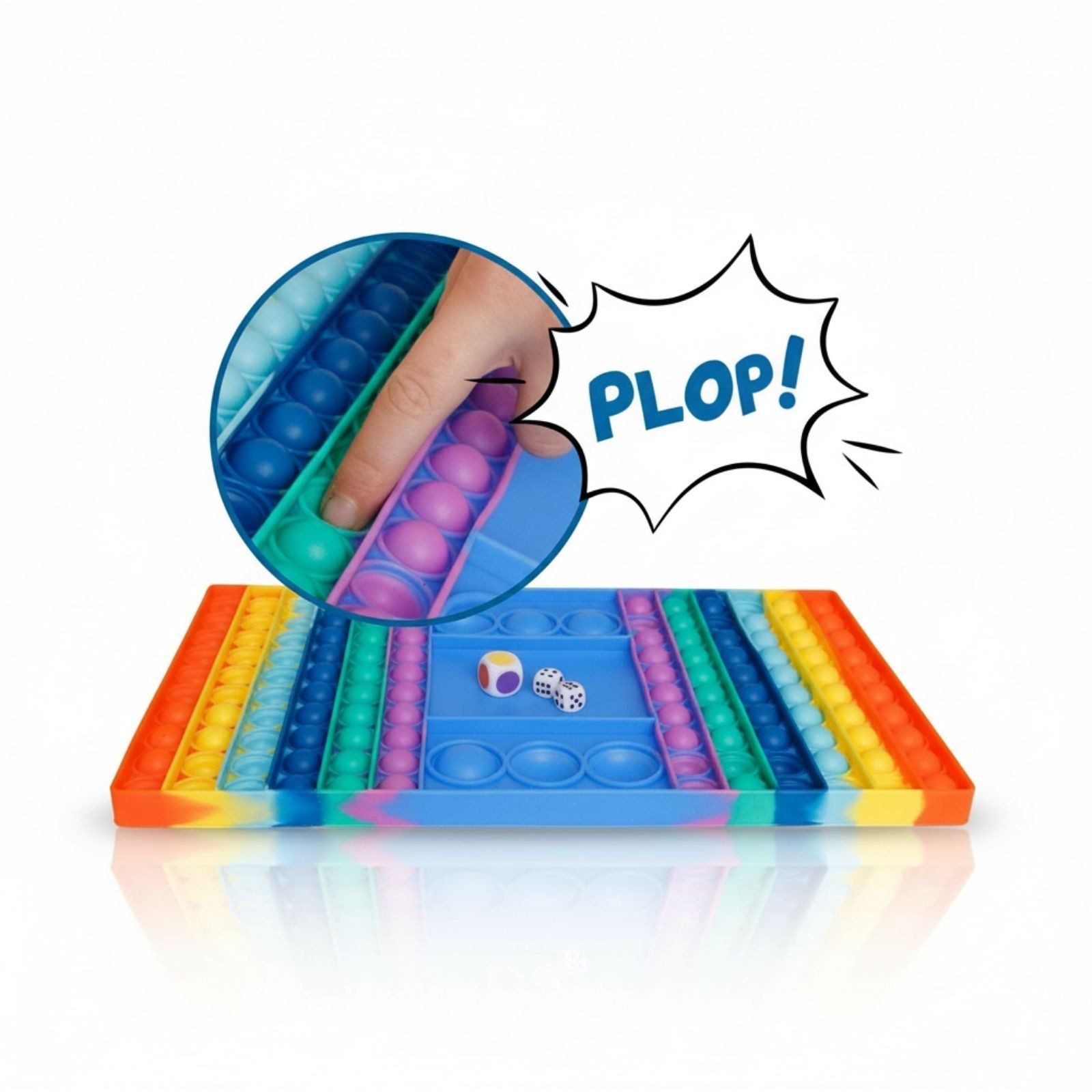 alldoro Spiel Pop it Würfelspiel - Taktisches Bubble Pop Game für 2 Spieler, Mit 3 verschiedenen Spielvarianten, Fidget Toy Spielzeug aus Silikon