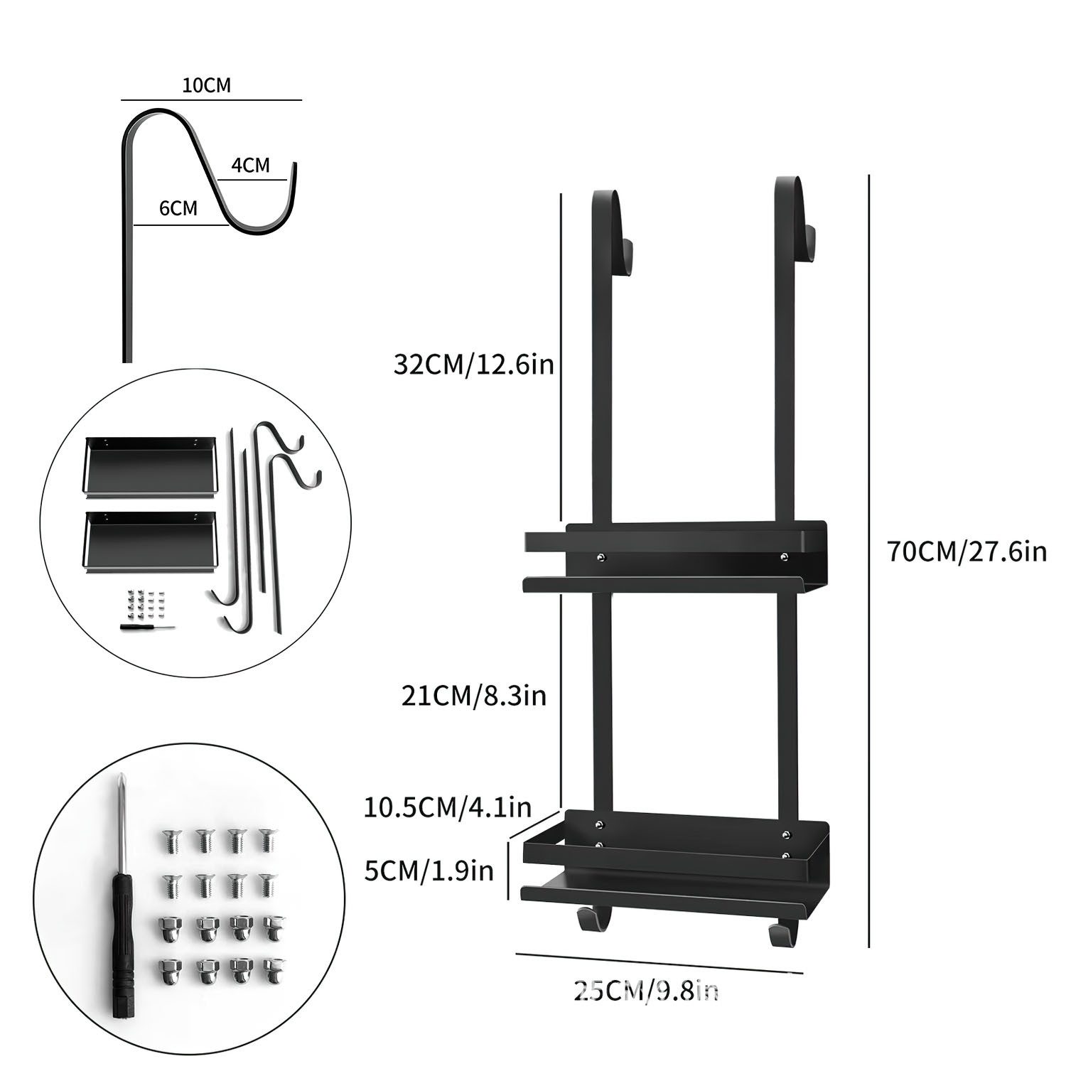 Refined Living Duschablage Duschregal Zum Hängen mit 4 Haken Edelstahl Trag günstig online kaufen
