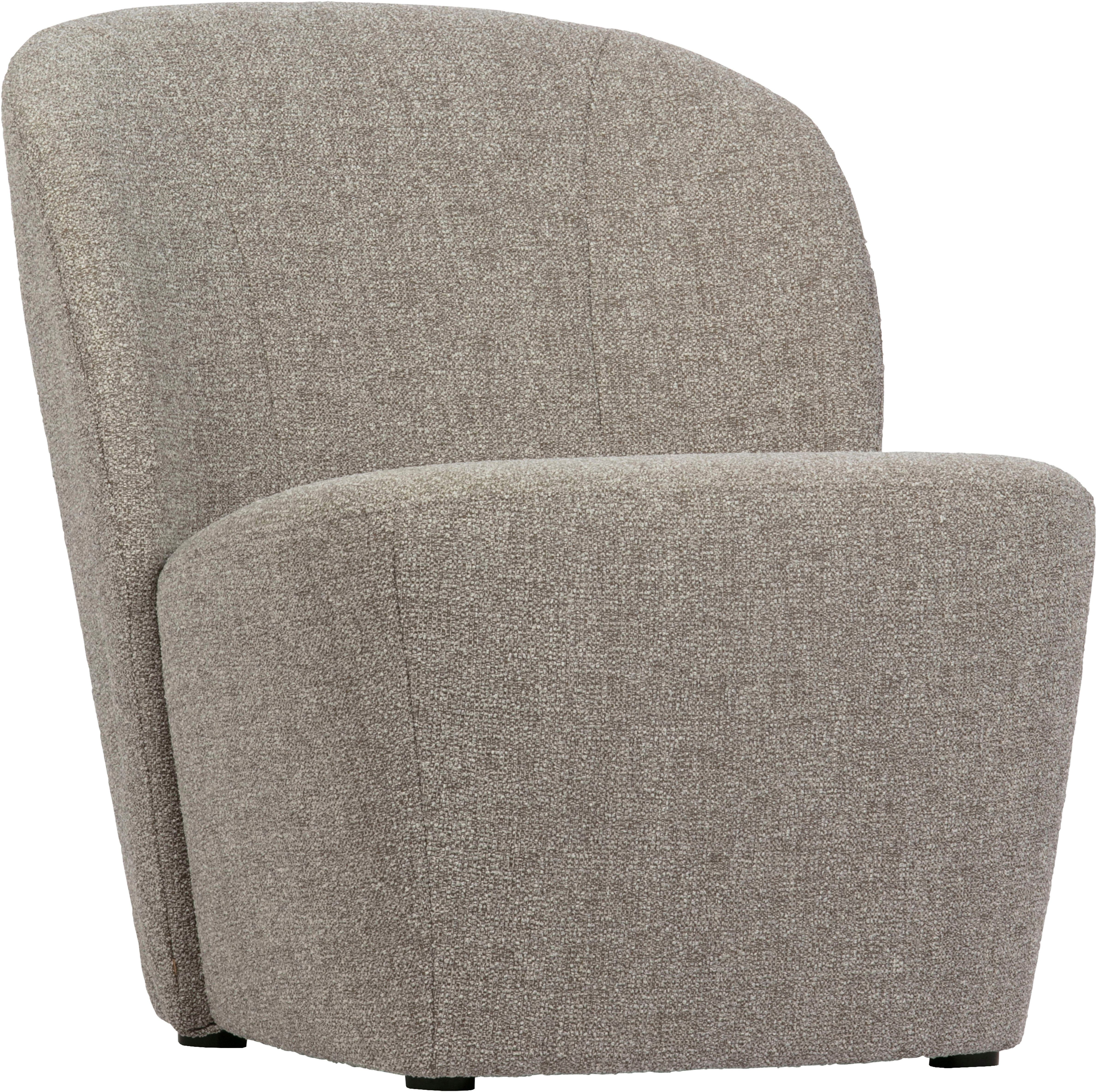WOOOD Loungesessel Lofty mit Bouclé-Bezug und Hartholzrahmen B 68 x T 72 x H 75 cm, Hohe Verschleißfestigkeit, Sitzhöhe 42 cm, separates Rückenkissen