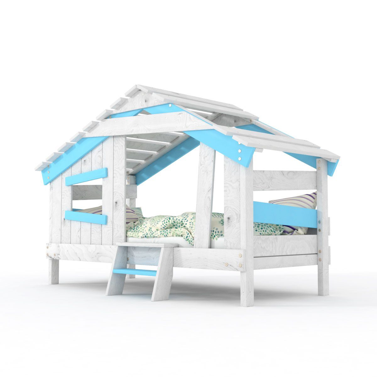 bibex Kinderbett APART CHALET Kinderbett, Jugendbett, Spielbett, himmel-blau