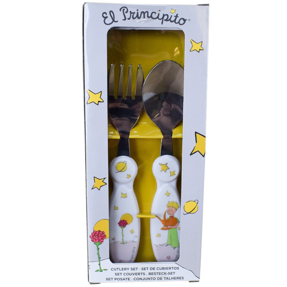 Marabellas Shop Kinderbesteck Der kleine Prinz Besteck für Kinder 15cm Metall / Kunststoff 2-teilig, Metall / Kunststoff, authentisches Design