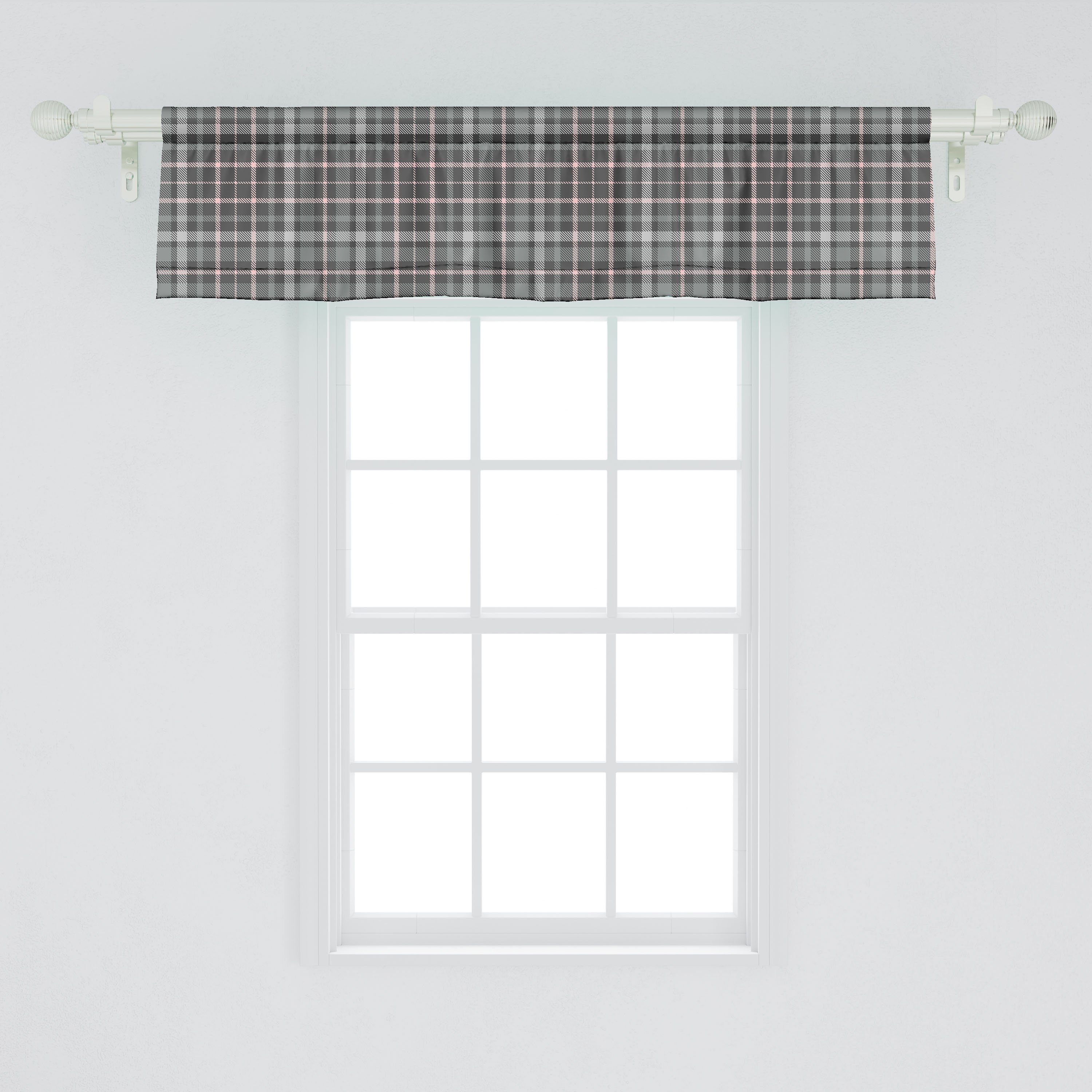 Klassik mit Microfaser, Abstrakt Dekor Schlafzimmer Volant Scheibengardine für Küche Abakuhaus, Vorhang Stangentasche, Angespornt Plaid