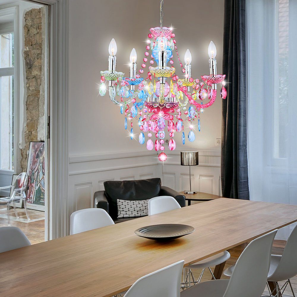 GLOBO LIGHTING Kronleuchter, Leuchtmittel nicht inklusive, Decken Pendel Kronleuchter Wohn Ess Zimmer Luster Kristall