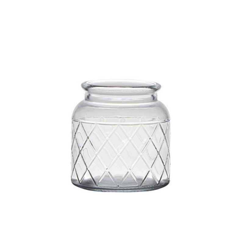 Vosteen Teelichthalter »Glasvase FARMHOUSE klar transparent dickwandiges Glas H10cm Windlicht Landhaus«