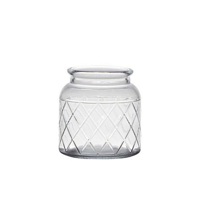 Vosteen Teelichthalter Glasvase FARMHOUSE klar transparent dickwandiges Glas H10cm Windlicht Landhaus