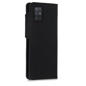 kalibri Handyhülle, Hülle kompatibel mit Samsung Galaxy A71 - Leder Handyhülle Handy Case Cover - Schutzhülle Lederhülle - Standfunktion Kartenfächer