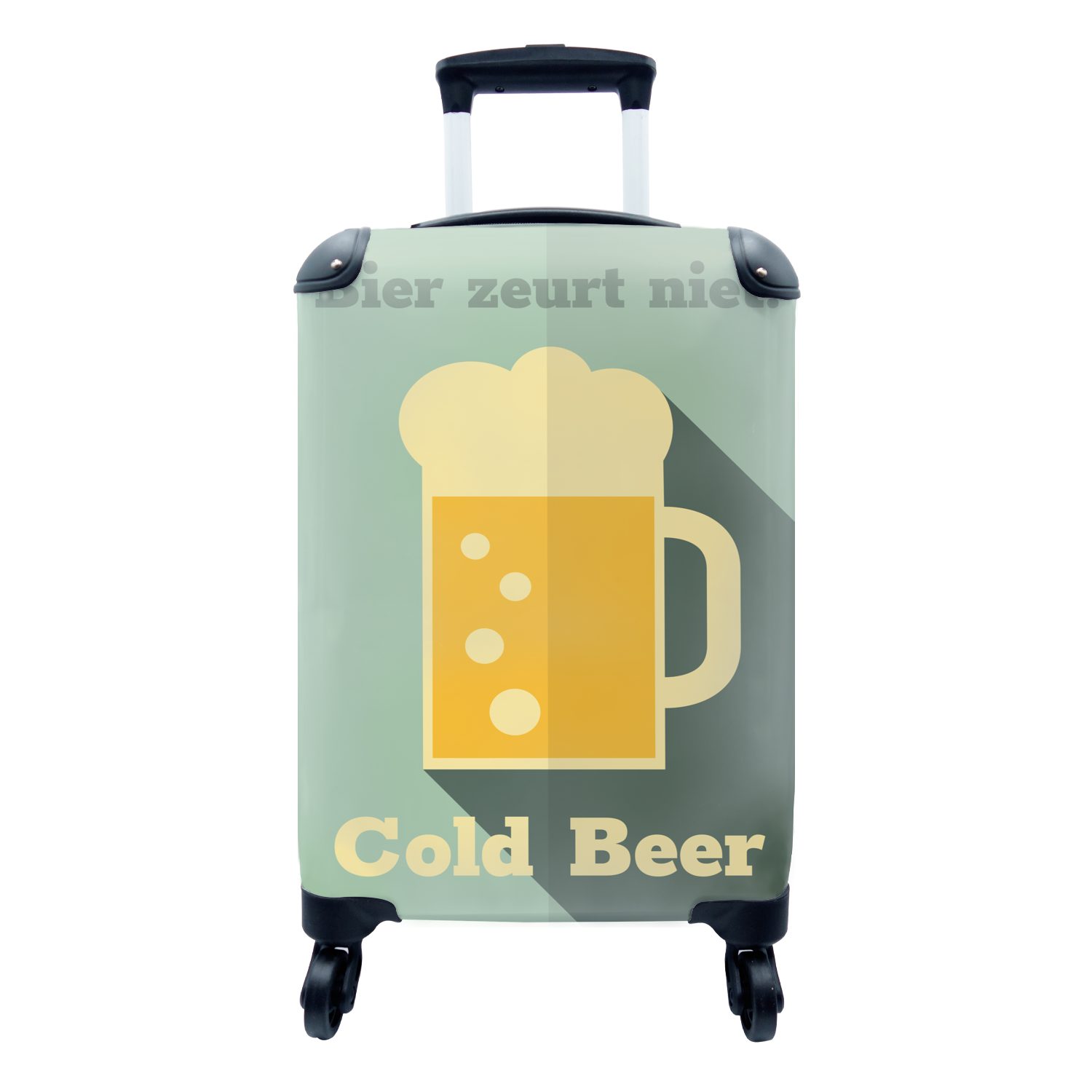 - mit Reisekoffer MuchoWow Handgepäckkoffer 4 für rollen, Kneipe - Bier Bier Trolley, Cafe, - Handgepäck Rollen, Ferien, Mancave nörgelt - Reisetasche nicht
