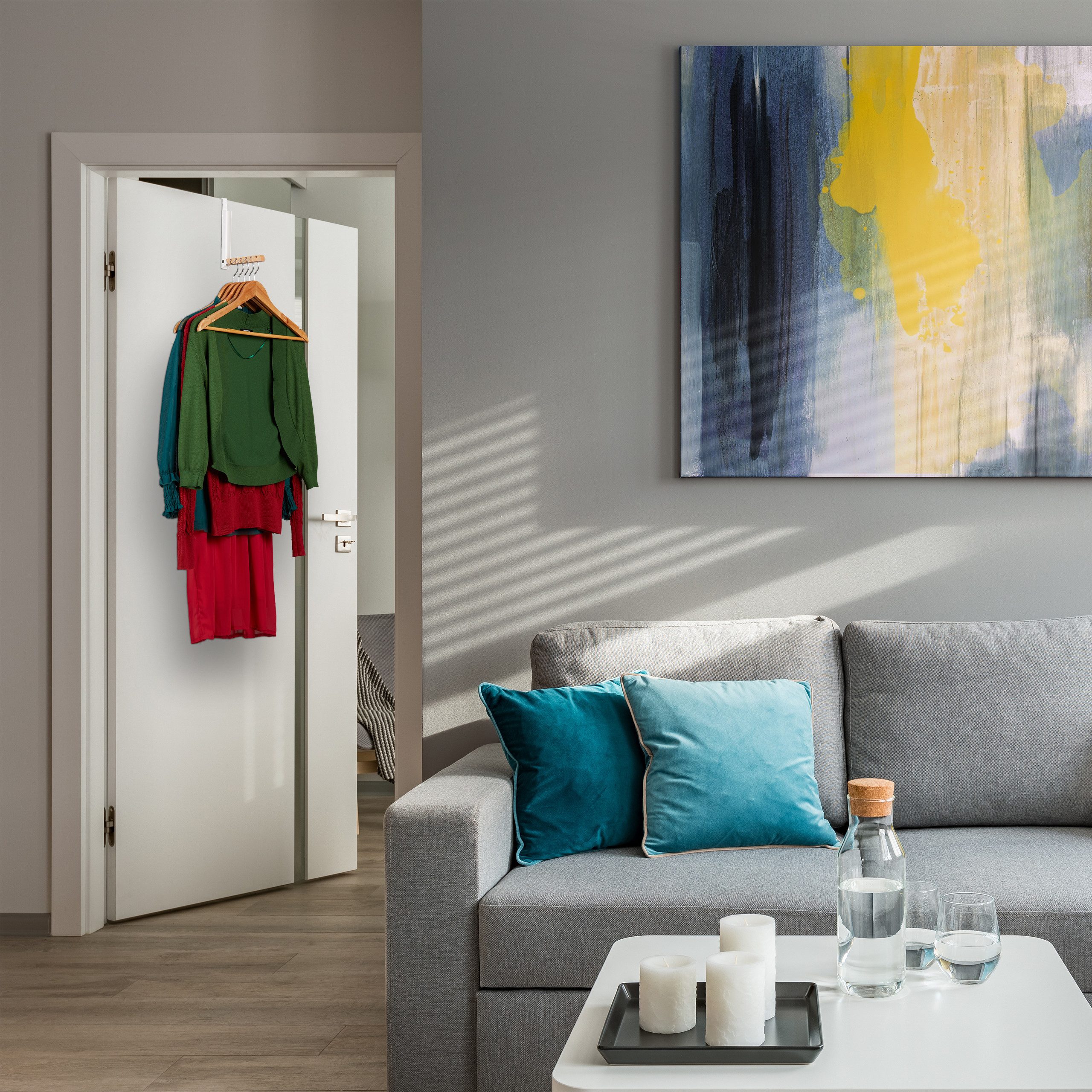 relaxdays Türhaken Klappbare Türgarderobe weiß günstig online kaufen