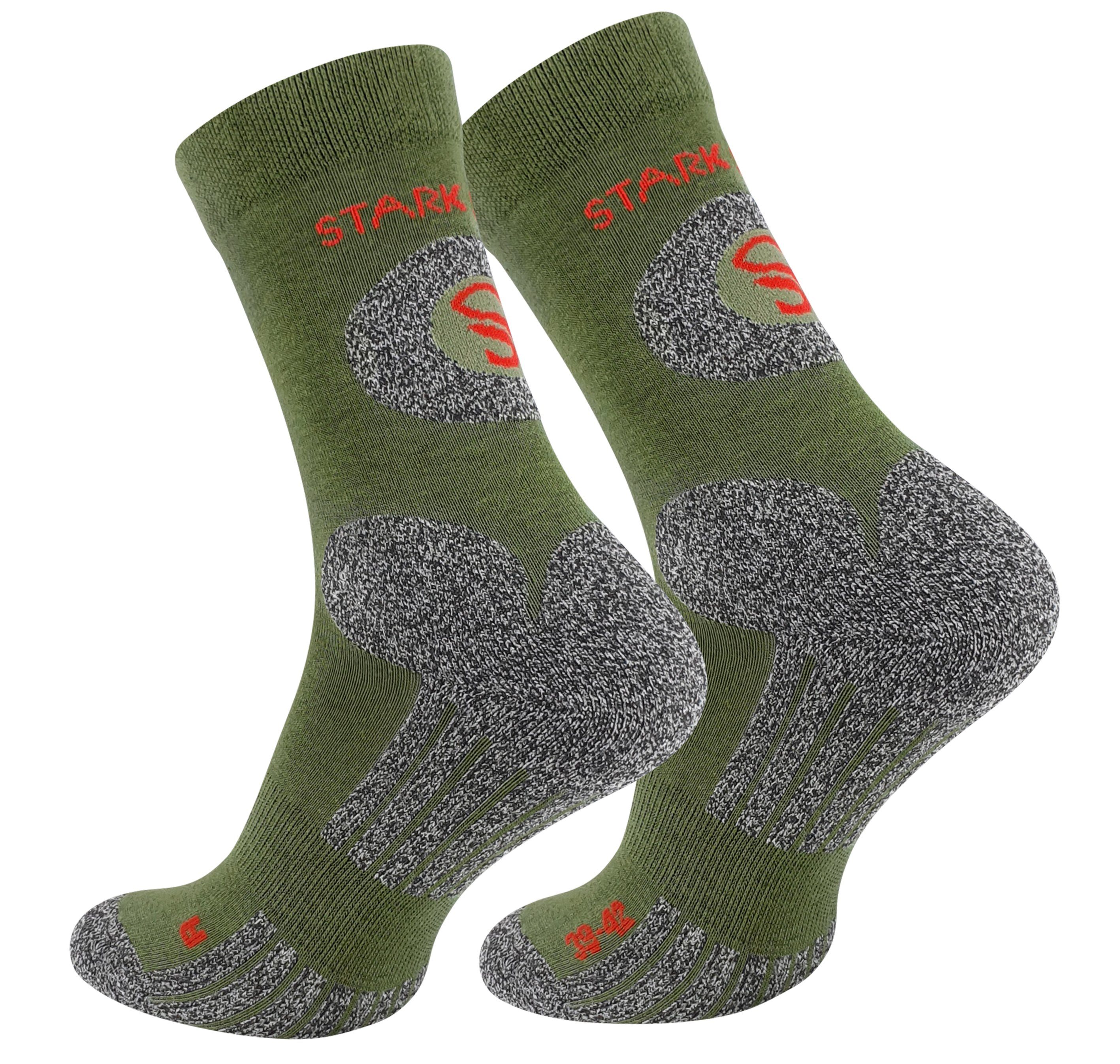 eingewebtes Logo Stark 2 - Soul® Hiking Paar Paar) Socken Wandersocken Wandersocken, Trekking (2 gruen Outdoor