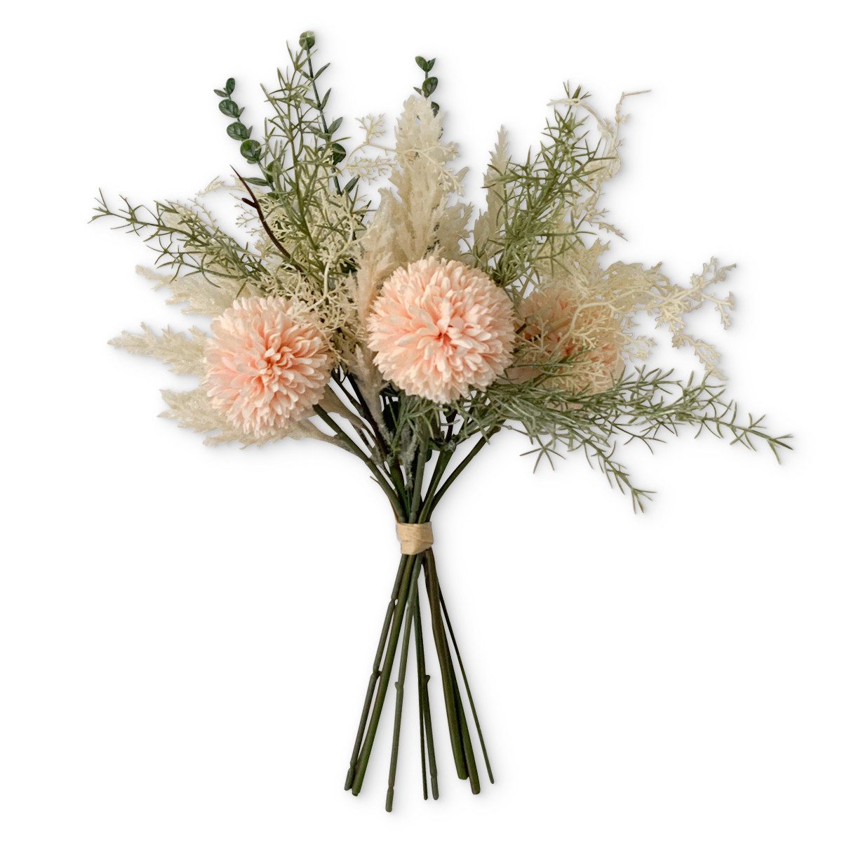 Kunstblume Kunstblumen-Strauß apricot mit Dahlien Eukalyptus günstig online kaufen