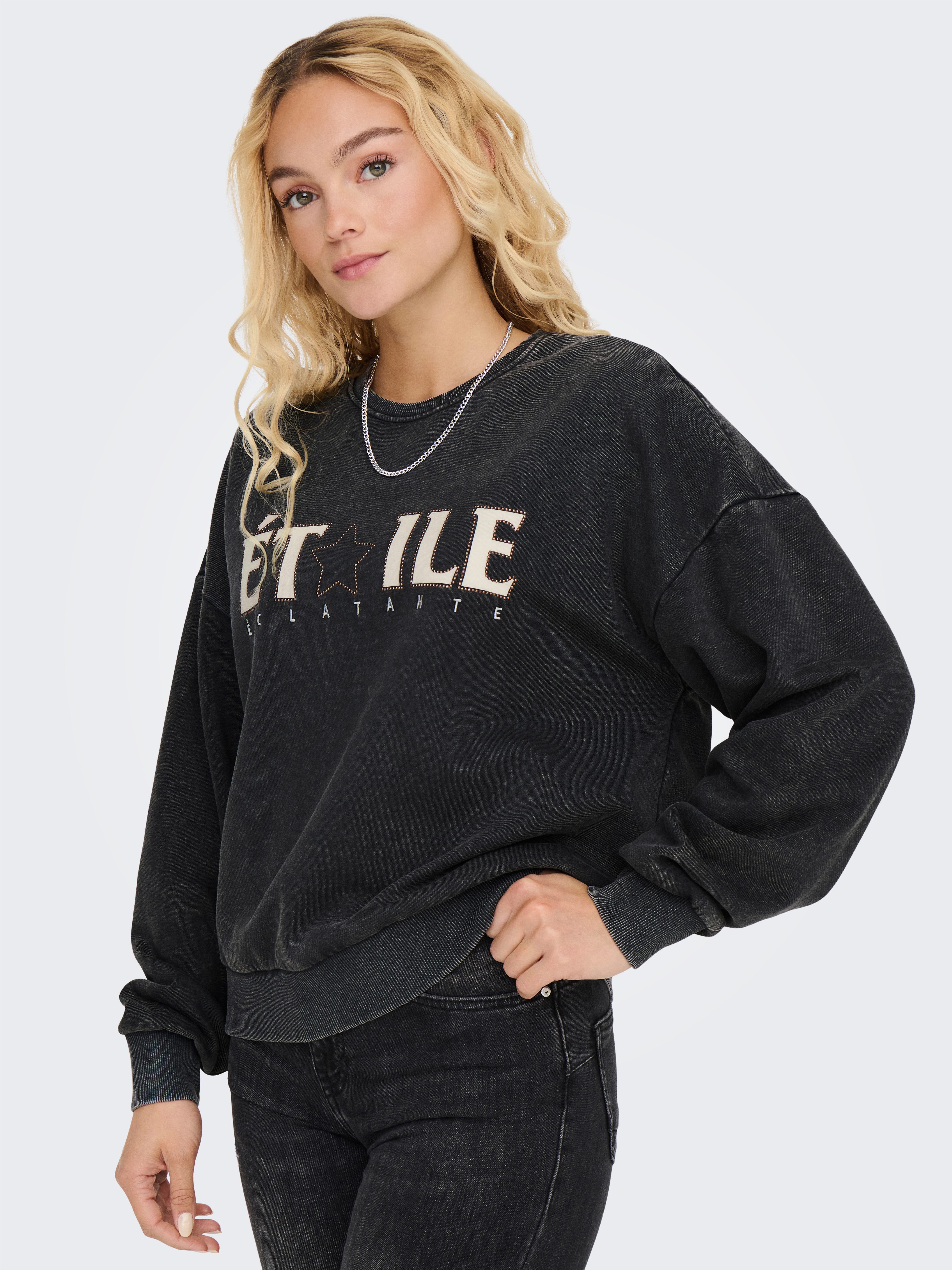 ONLY Sweatshirt ONLPENELOPE L/S BEADS O-NECK günstig online kaufen