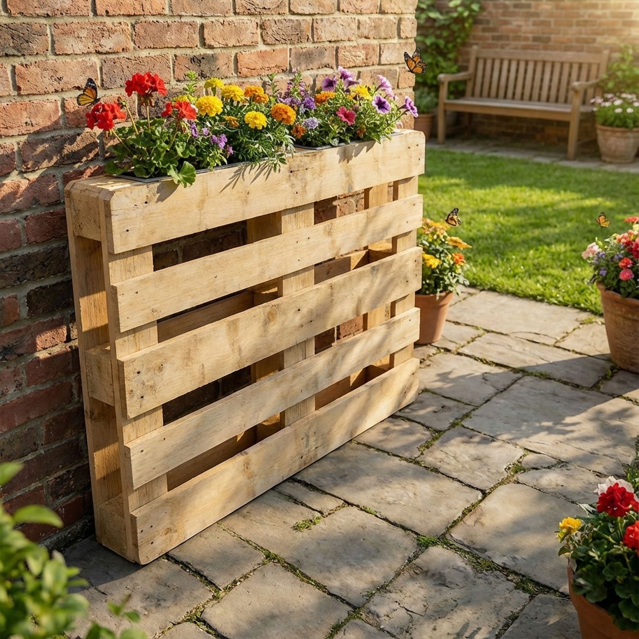 shop'n smile ideoon Blumenkasten Premium Pflanzkasten für Europaletten aus verzinktem Metall (2 St., 1-er, 2-er, 4-er, 6-er, 8-er Set), 3 Ablauflöchern, Blumenkasten für Palettenmöbel