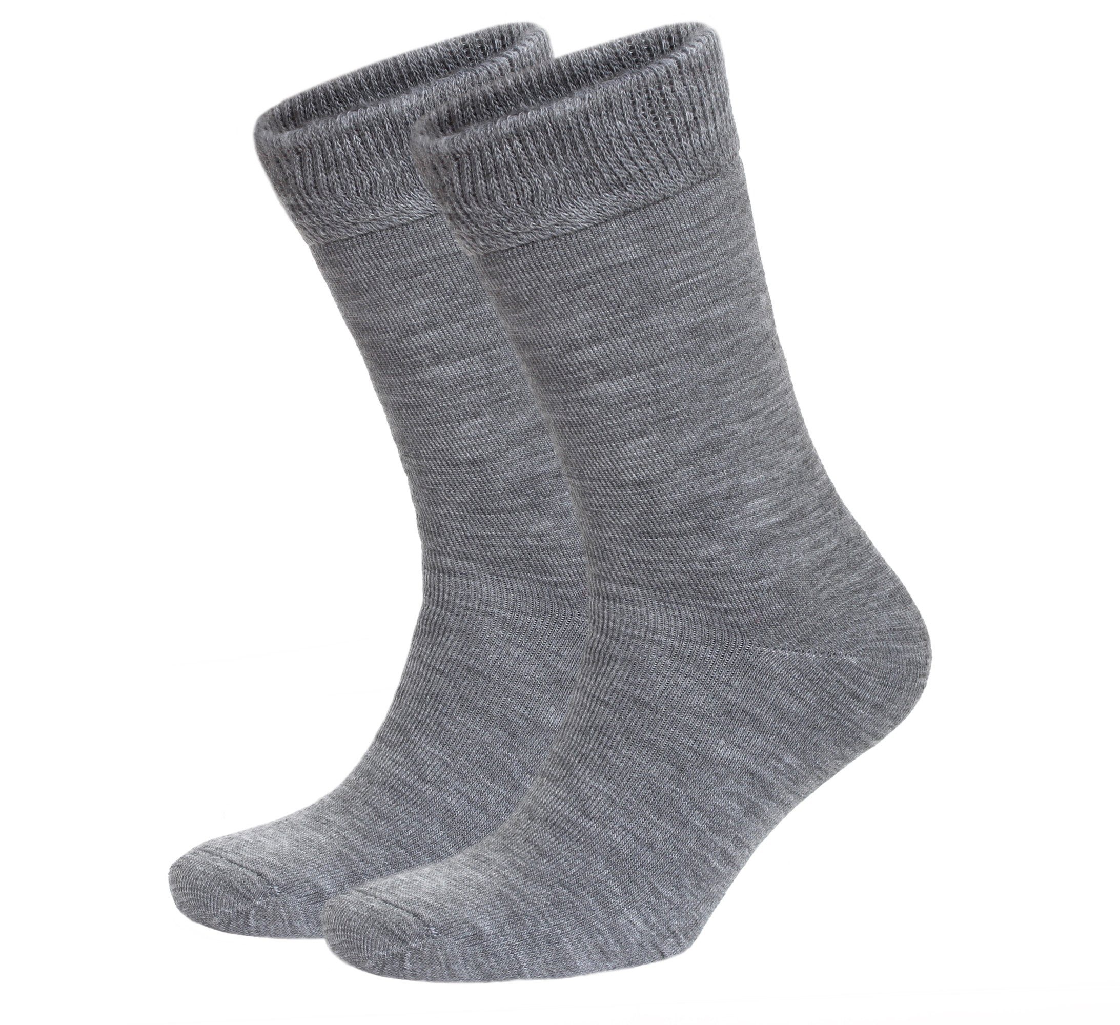 NoblesBox Thermosocken Damen Wintersocken (Beutel, 2-Paar, 37-40 EU Größe) Damen Warme Socken, Damen Arbeitssocken Grau