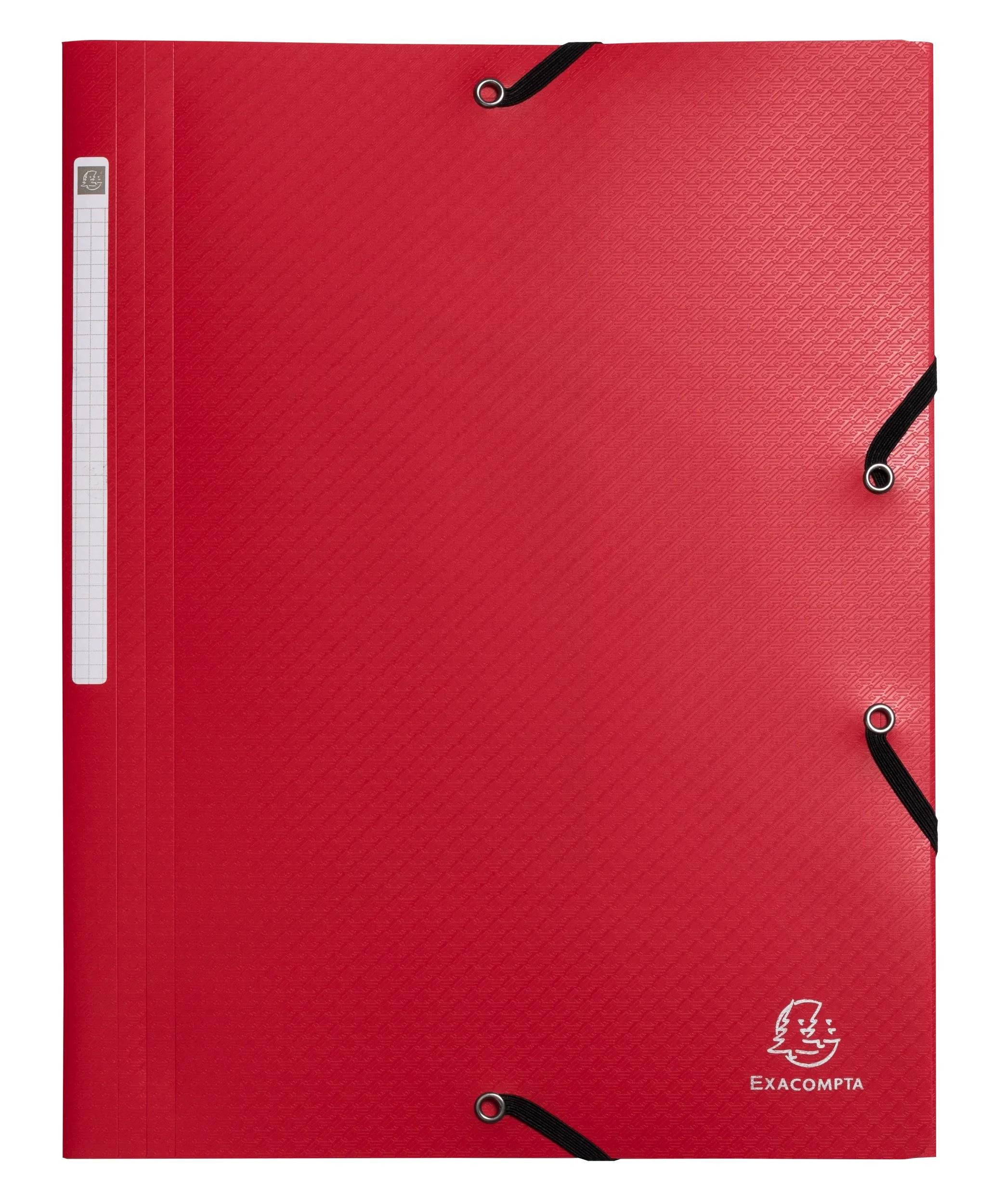 EXACOMPTA Organisationsmappe 50x Sammelmappe A4 RC-PP, Opak - Rot - 55705E, Sammelmappen 3 Klappen
