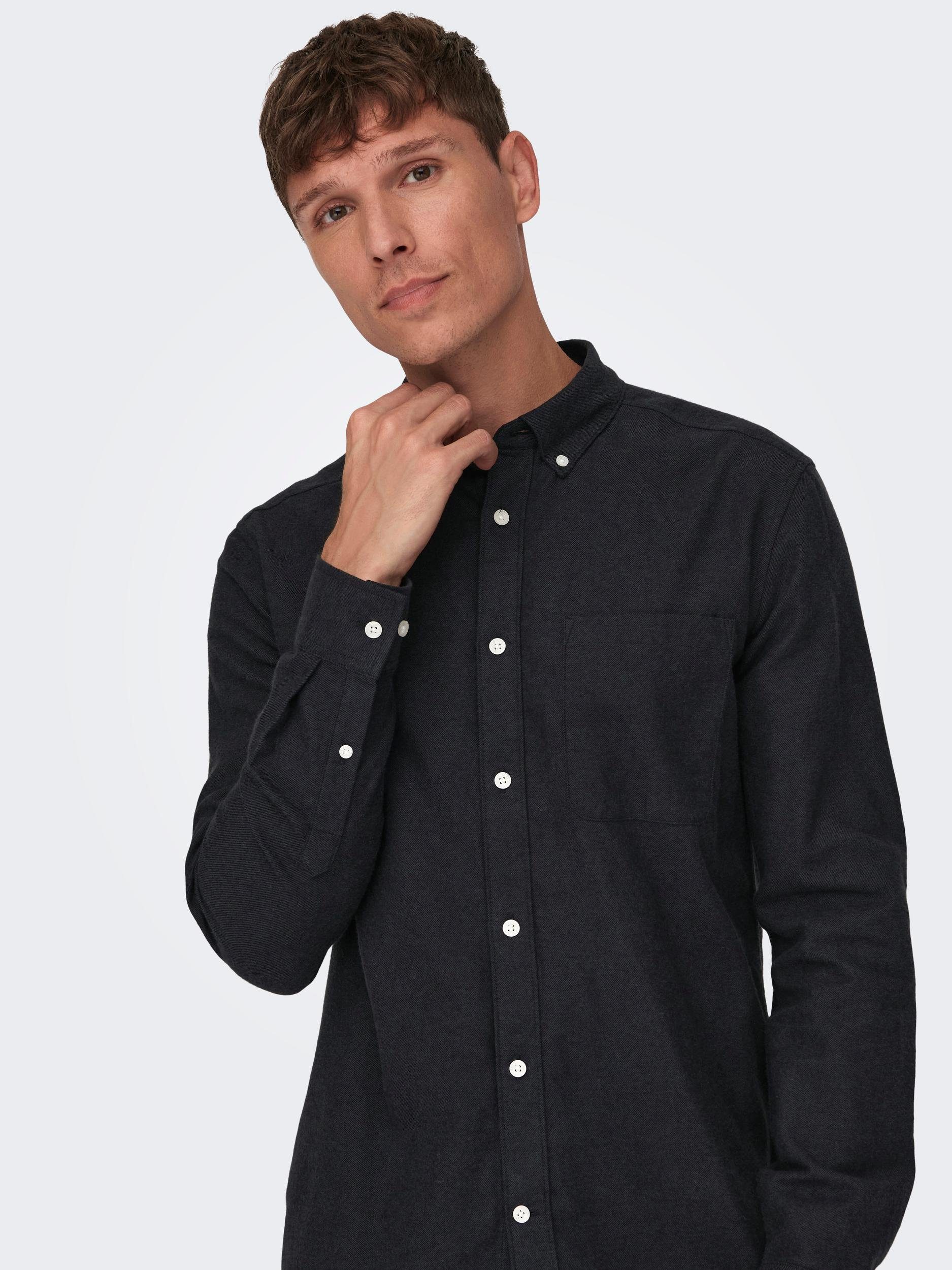 ONLY & SONS Langarmhemd ONSGUDMUND SLIM 1-PKT SOLID SHIRT NOOS günstig online kaufen
