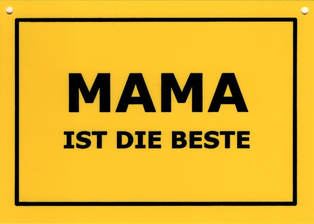 Postkarte Kunststoff- "Verbotene Schilder: MAMA ist die Beste"