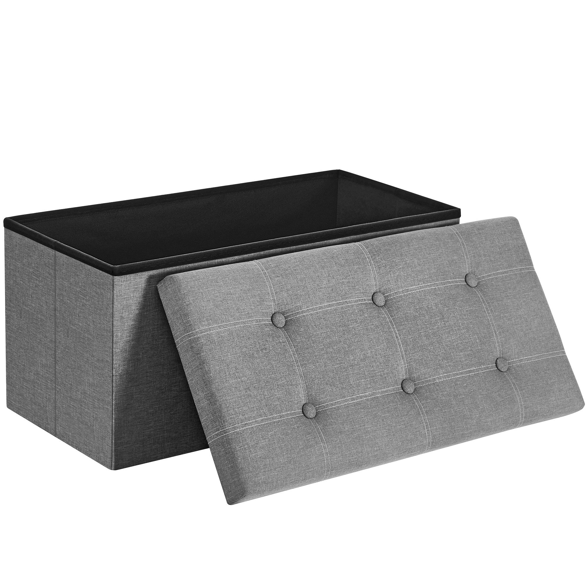 SONGMICS Sitzbank, Sitzhocker, mit Stauraum, faltbar, 76 / 110 x 38 x 38 cm günstig online kaufen