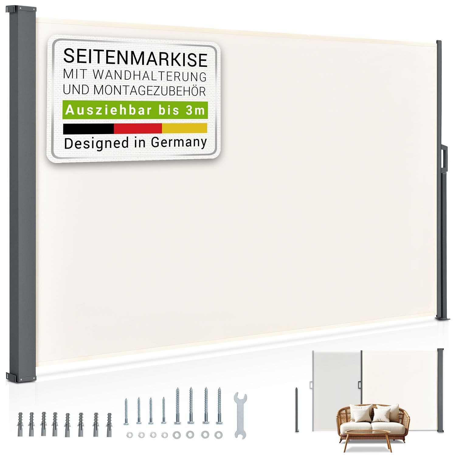 Juskys Seitenmarkise Dubai Sonnen- & Sichtschutz, günstig online kaufen