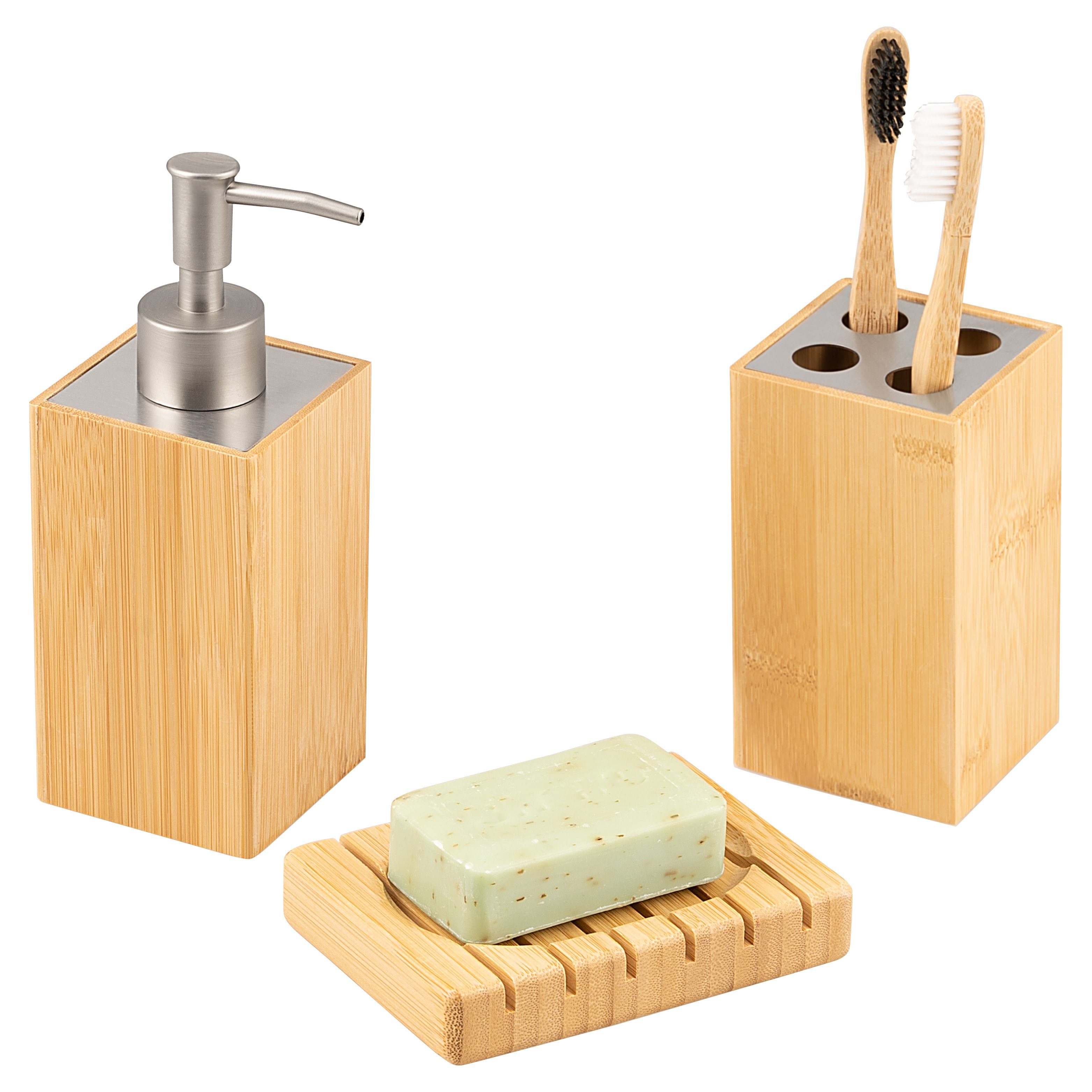 bremermann Badaccessoire-Set Badezimmer-Set 3-tlg., Bambus, Badezimmer-Zube günstig online kaufen