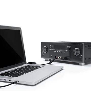 deleyCON deleyCON 15m HQ Adapter Audio Kabel - 3,5mm Klinke zu 2x Cinch Stecker Audio-Kabel