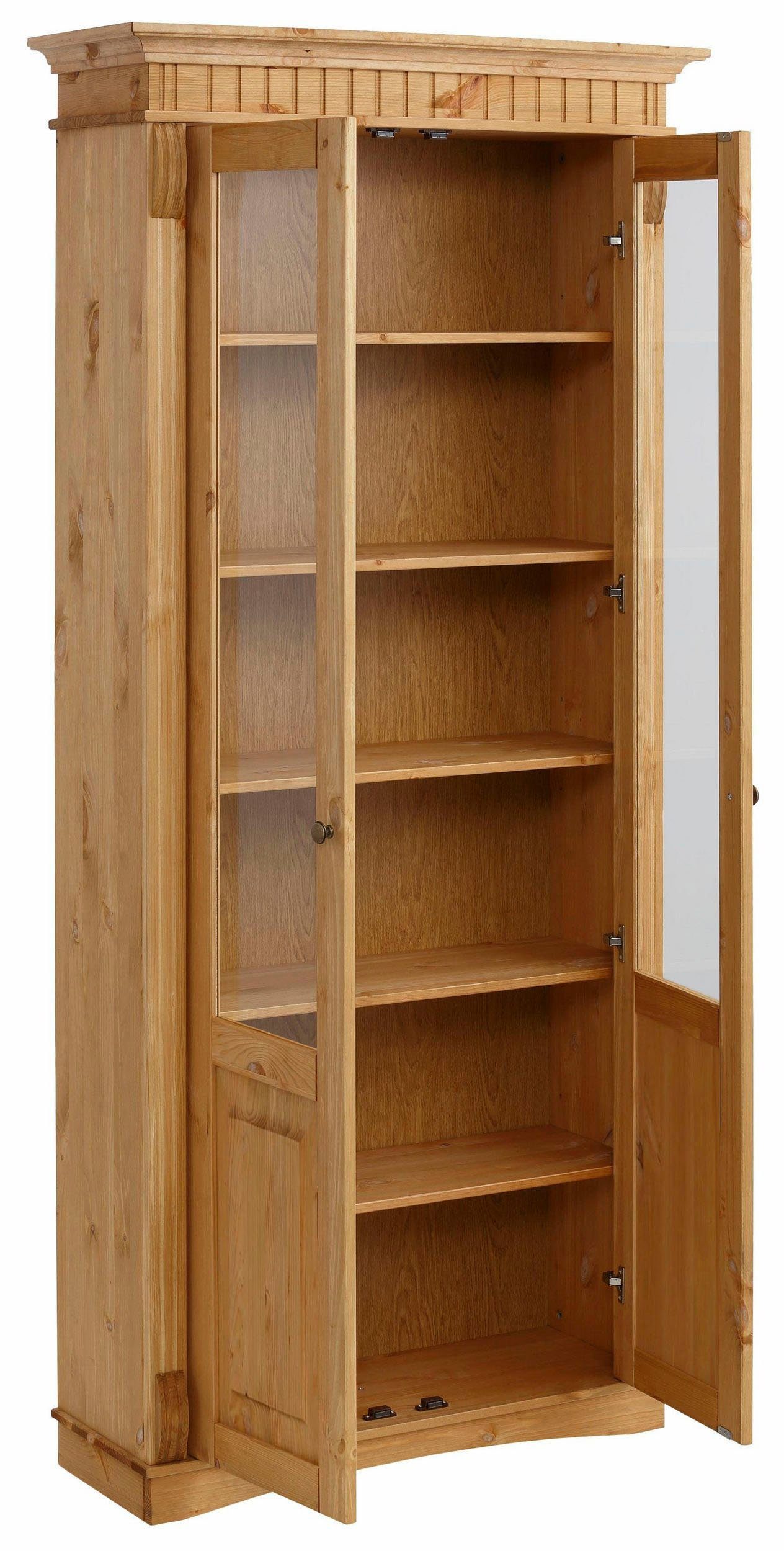 OTTO home Glasvitrine Teresa (Maße (B/T/H): ca. 90/32/193 cm) mit 2 Glastüren, Höhe 193 cm, aus massiver Kiefer, FSC® – Bild 4 von 5