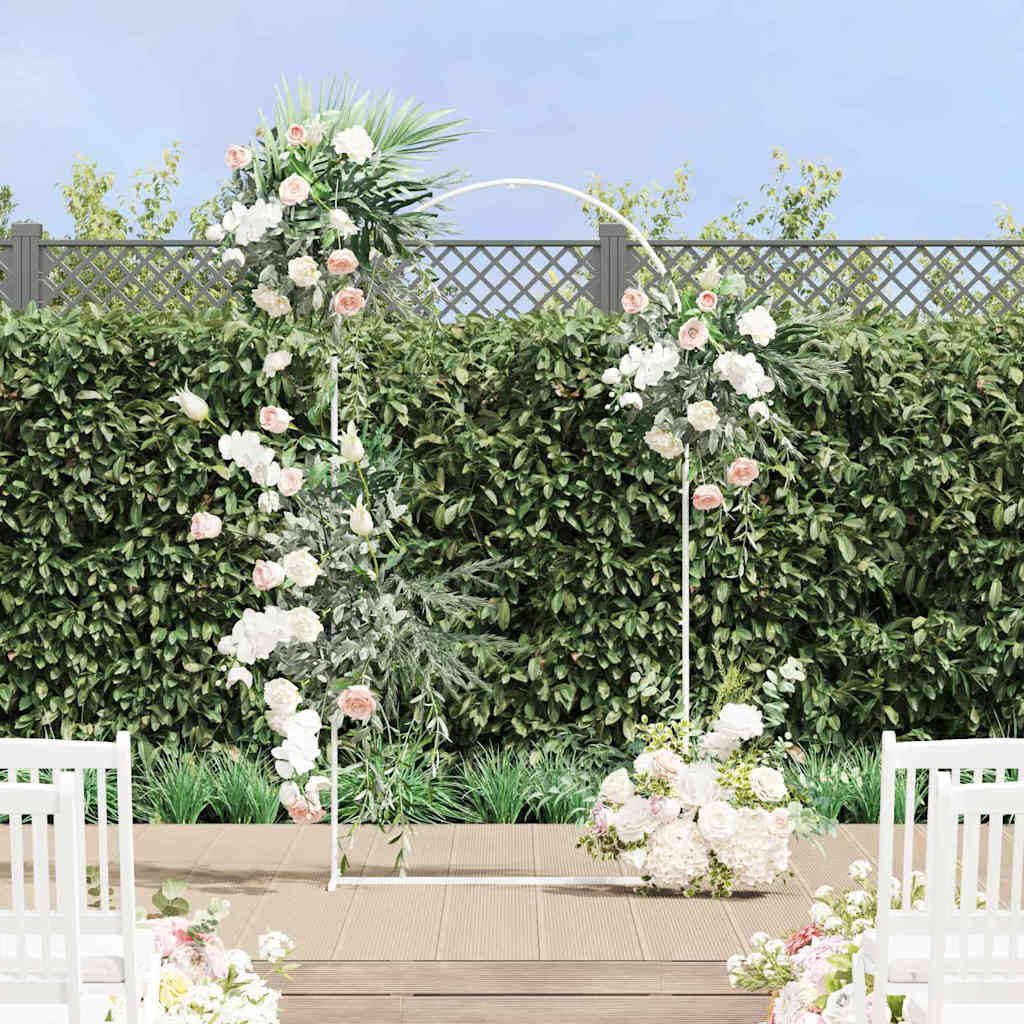 vidaXL Pergola Hochzeitsbogen Weiß 100 x 39 x 200 cm Stahl, (1-tlg)