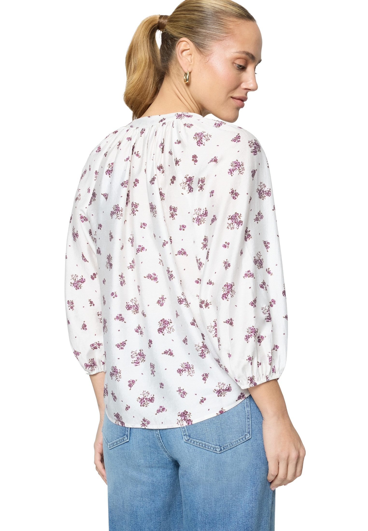 Zero Schlupfbluse Damen mit Blumen
