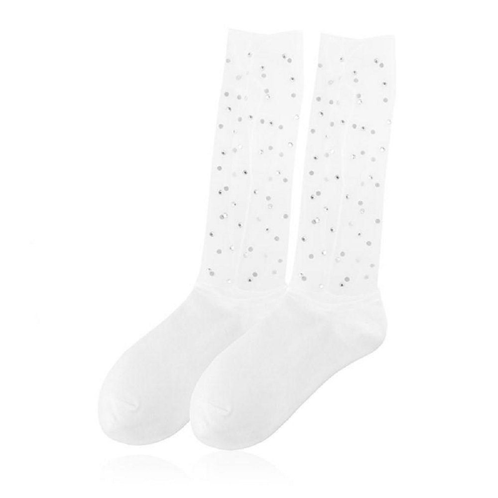 Glitzer weiß 1 Frauen Modell 4 NEU mit eleganter Baumwollsocken für Lycille Paar 36/41 Socken