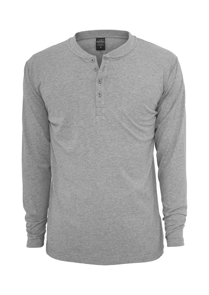 URBAN CLASSICS T-Shirt Herren Basic grey (1-tlg) L/S Henley Tee