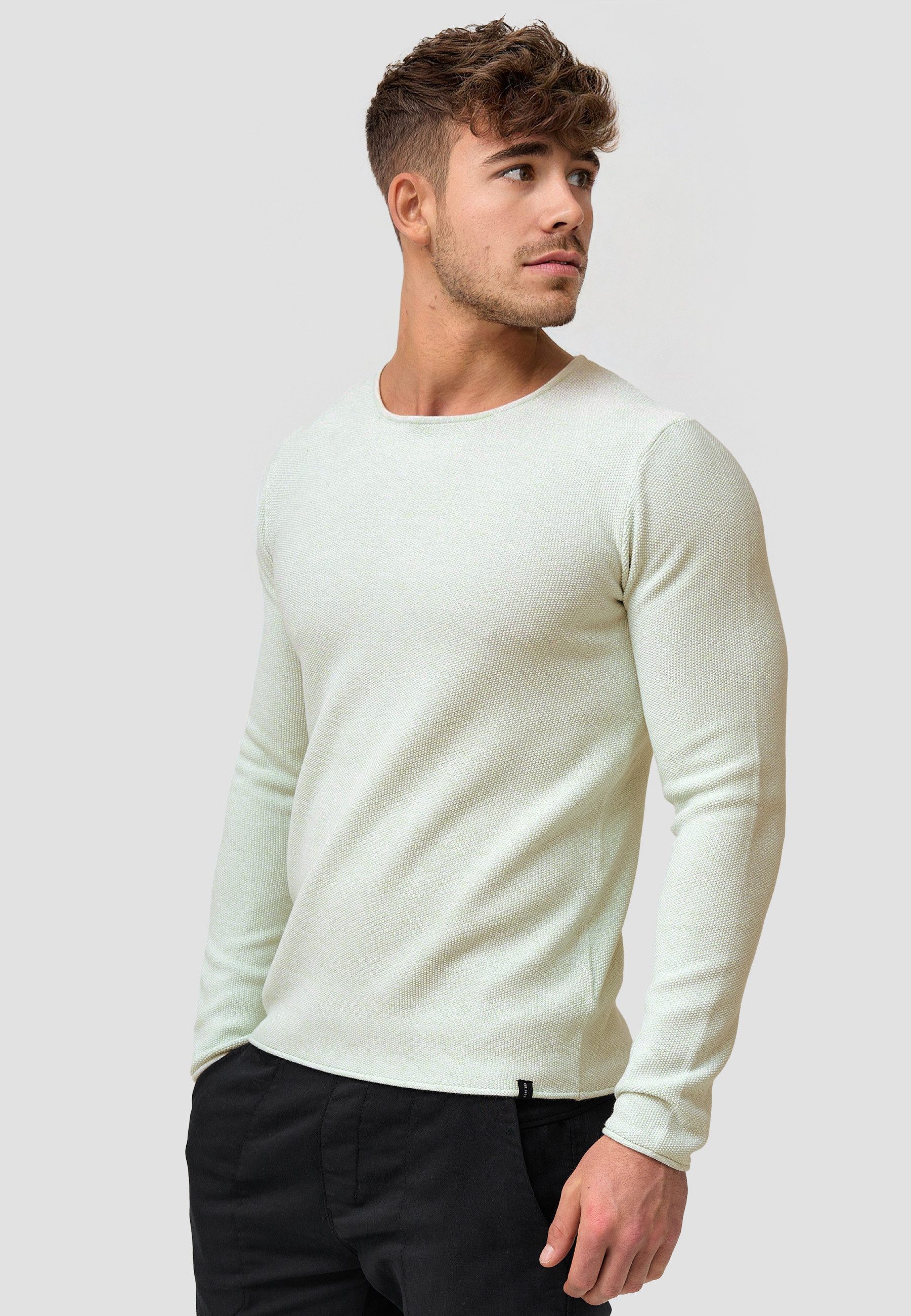 Indicode Strickpullover Herren Loakim Pullover Herrenpullover aus elastischer Baumwoll-Qualität, Rundhalsausschnitt