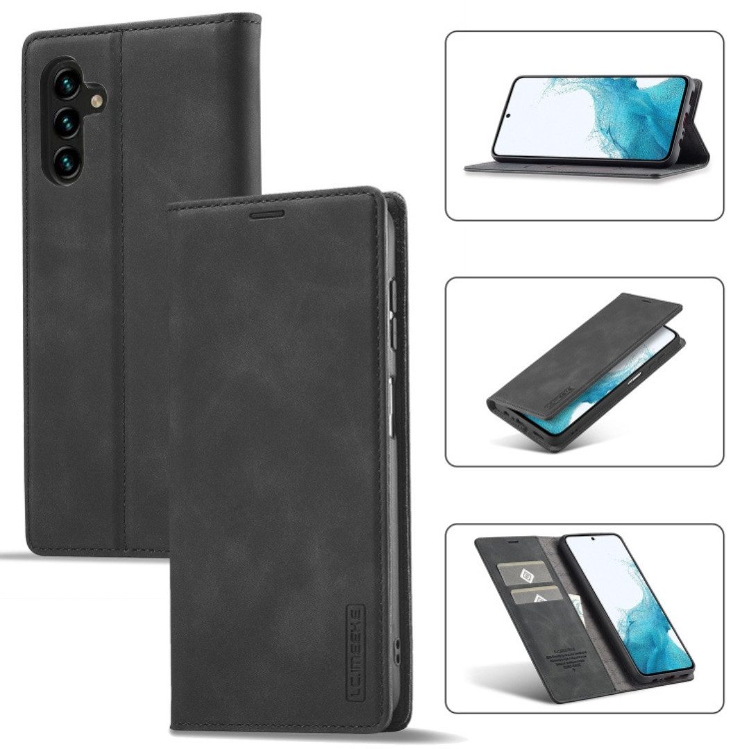 SmartUP Smartphone-Hülle für Samsung Galaxy A35 5G Klapphülle Fliphülle Tasche Case Smart Cover, Standfunktion, integrierter Kartenfach