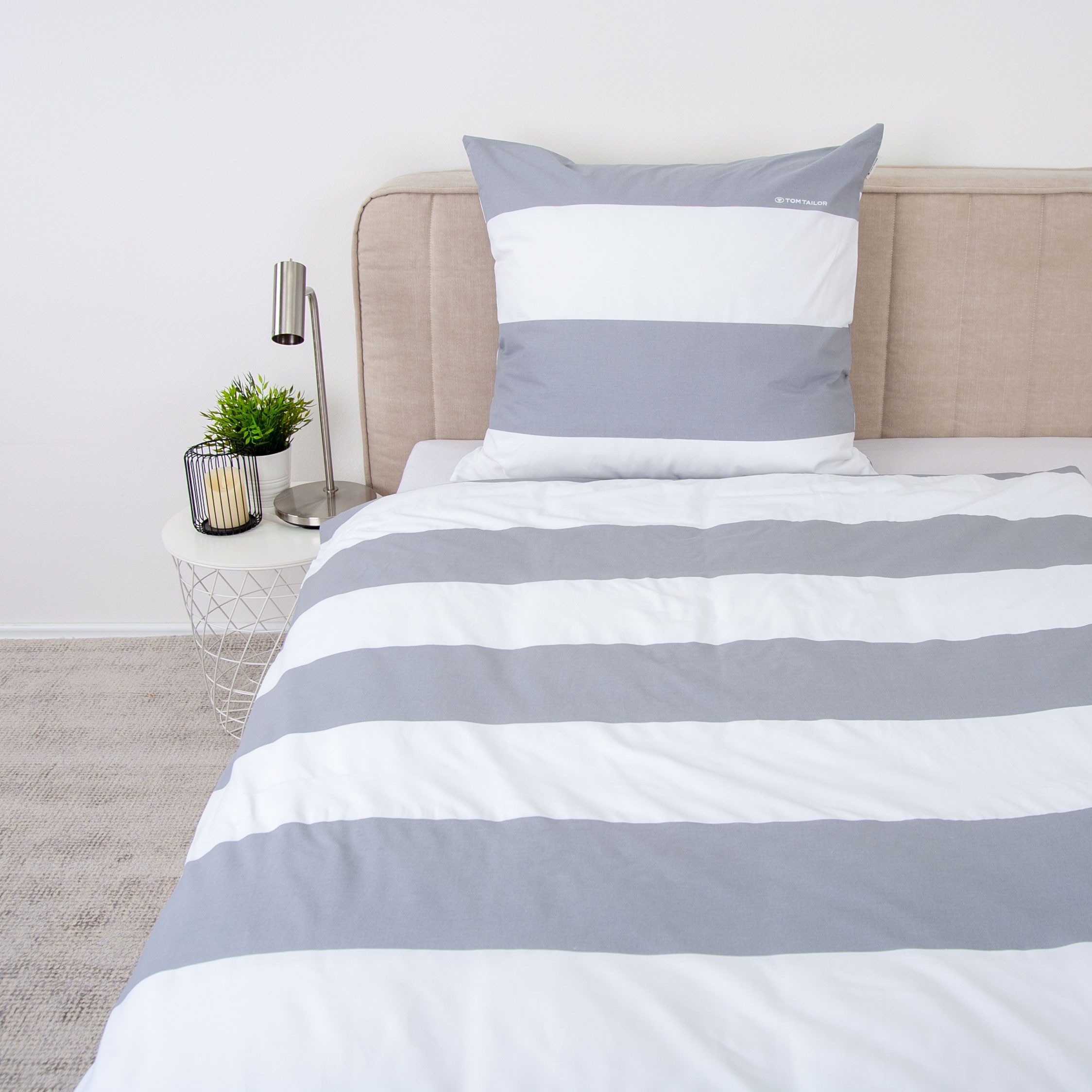 TOM TAILOR HOME Wendebettwäsche SIENA in Gr. 135x200cm, 155x220cm oder 200x220cm, Renforcé, 3 teilig, gestreifte Bettwäsche aus Baumwolle, Bettwäsche mit Wendeo – Bild 2 von 5